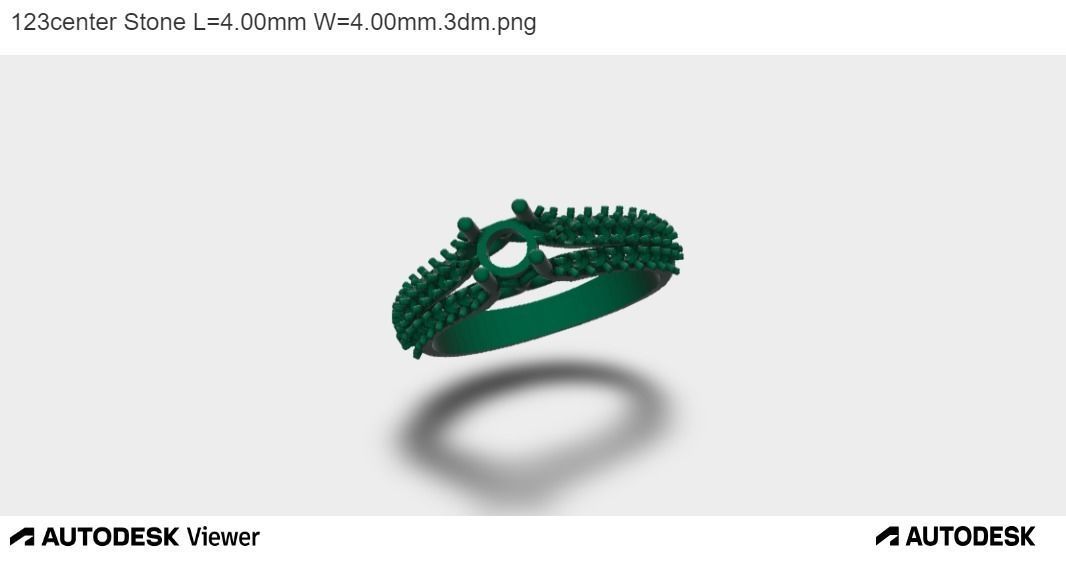 Woman Ring with Round Centre Stone 3D print model_7