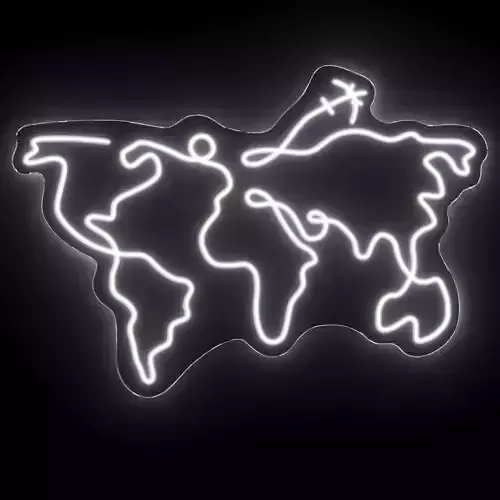 World Map Neon Sign