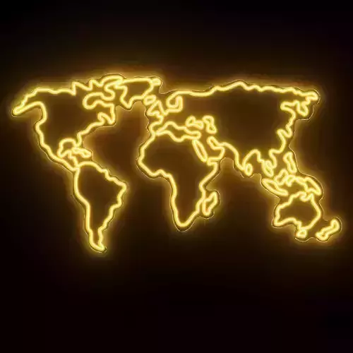 World Map Neon Sign