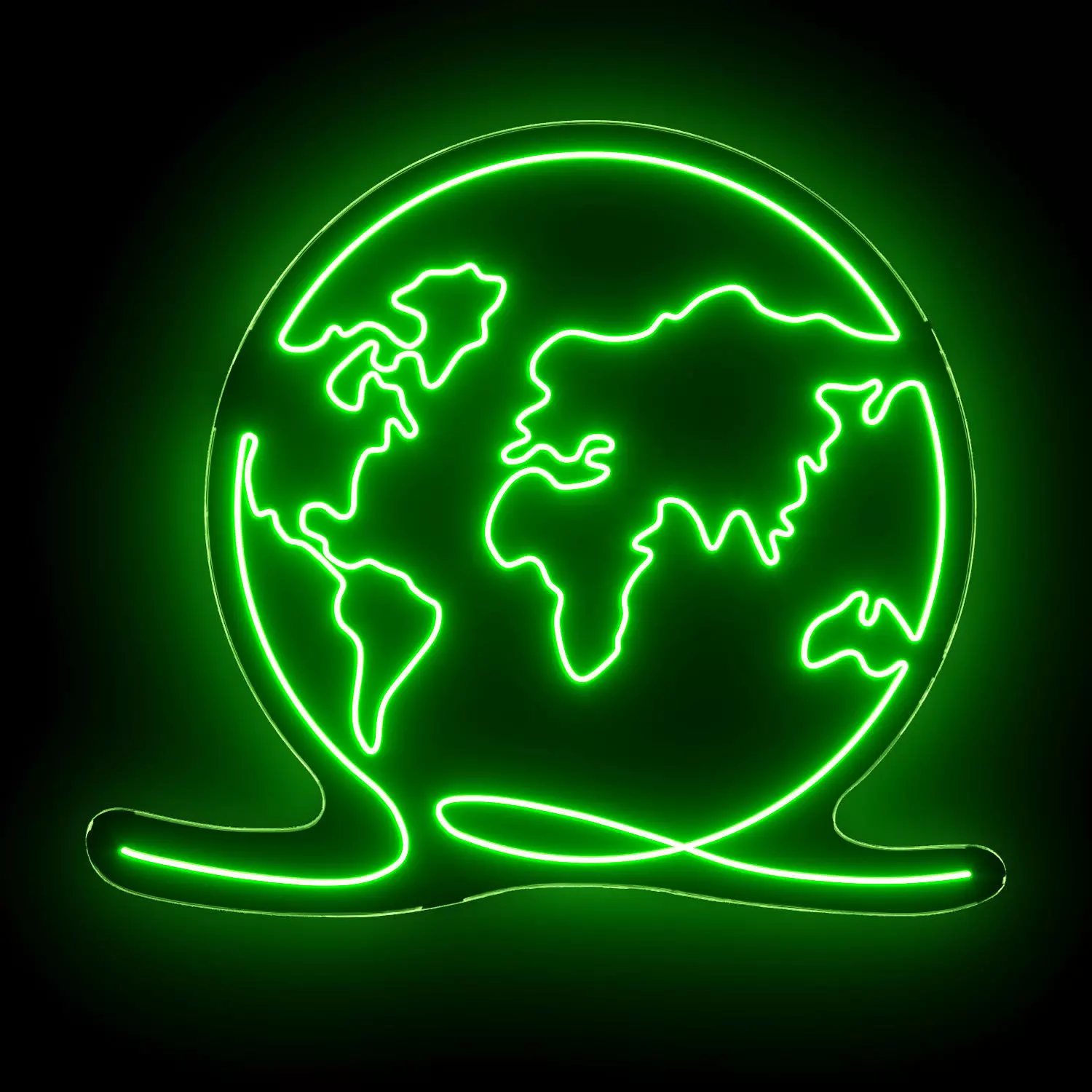 World Map Neon Sign 3D model