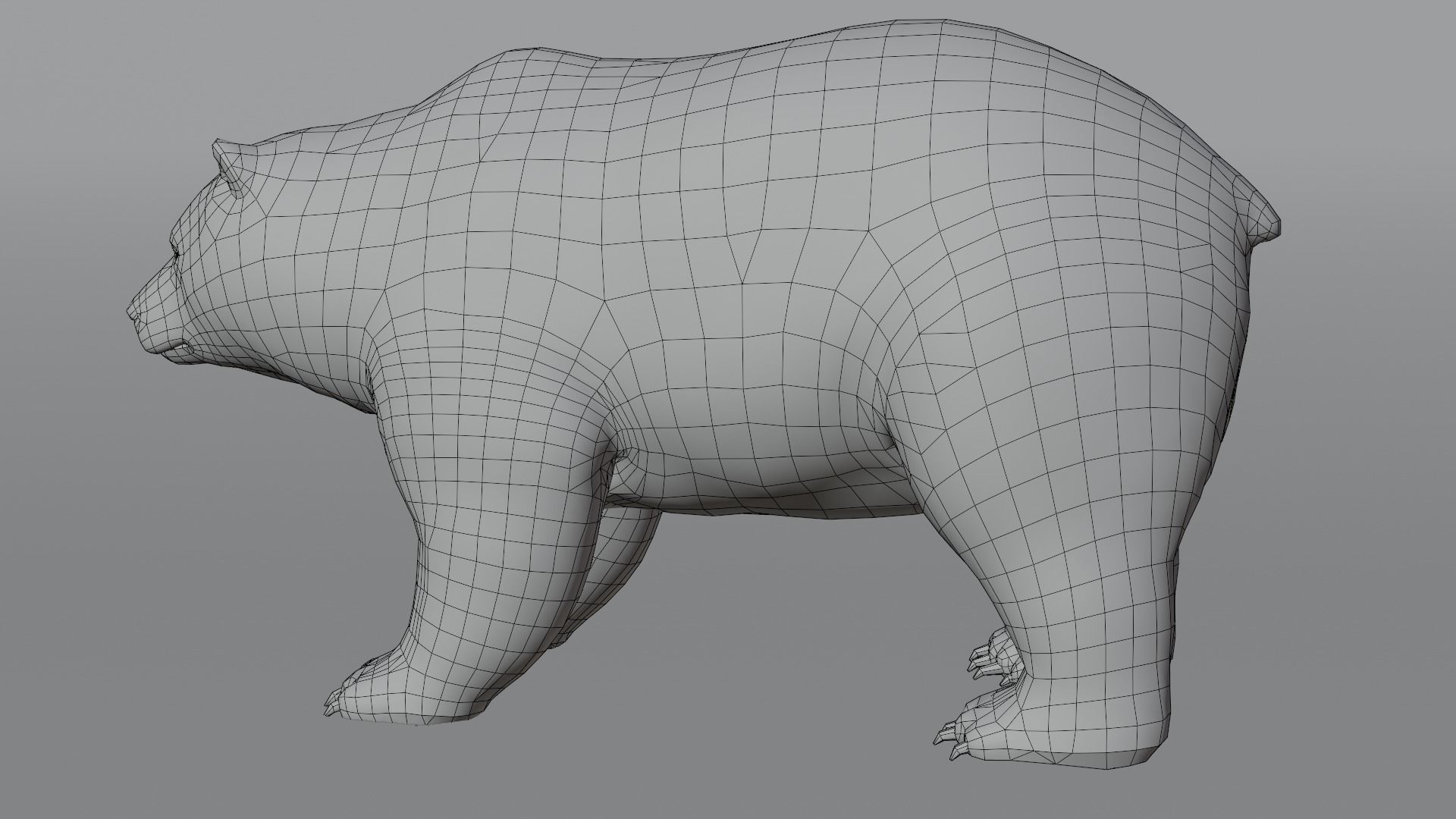 Grizzly Low-poly 3D model_6
