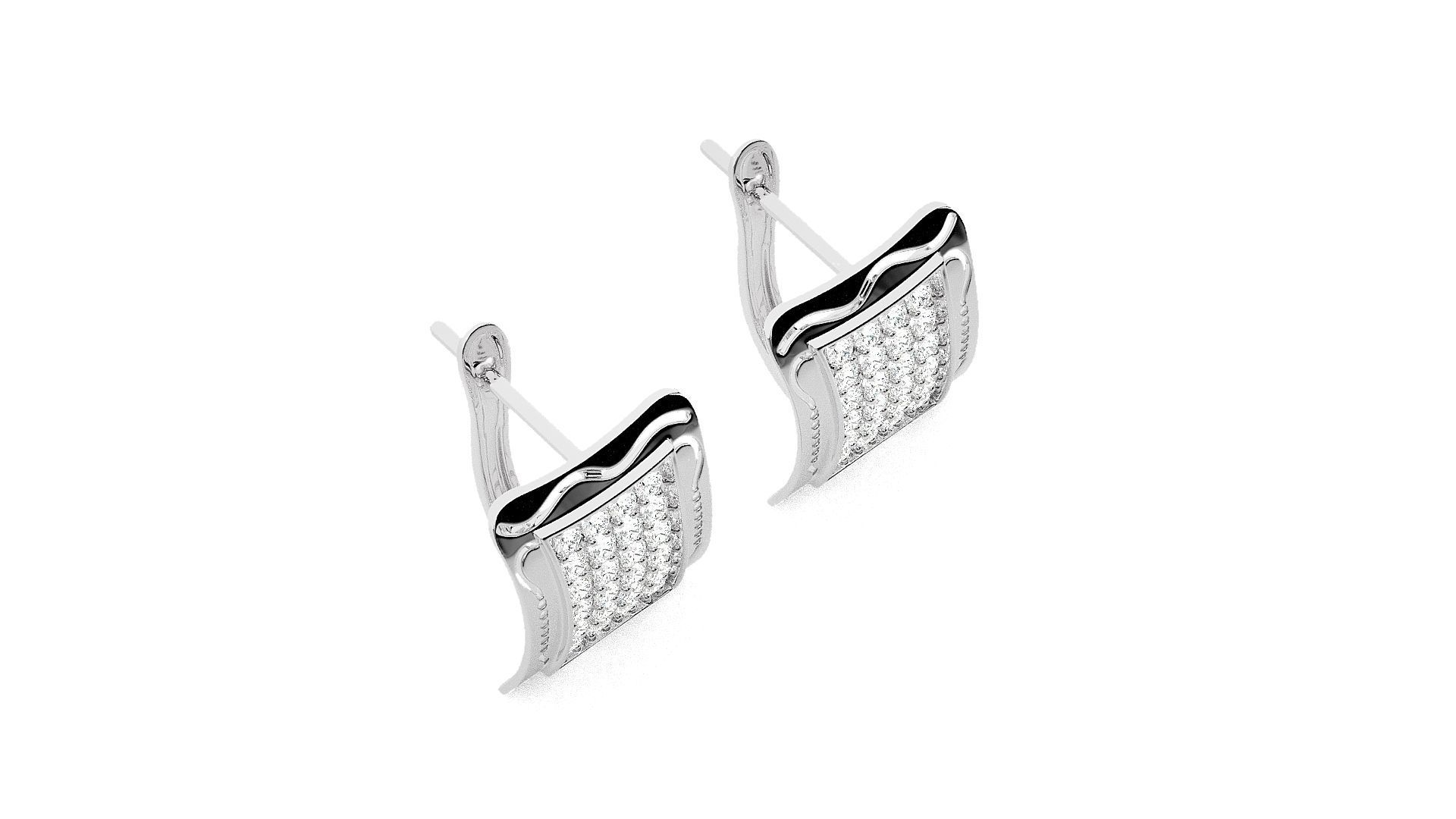 Diamond Head Light Wt Earrings 3dm stl renders details 3D print model_7