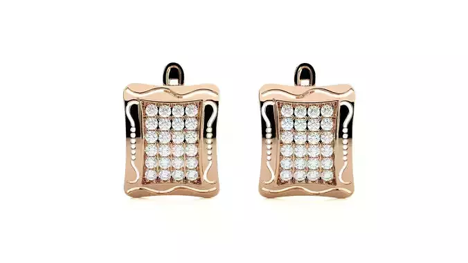 Diamond Head Light Wt Earrings 3dm stl renders details