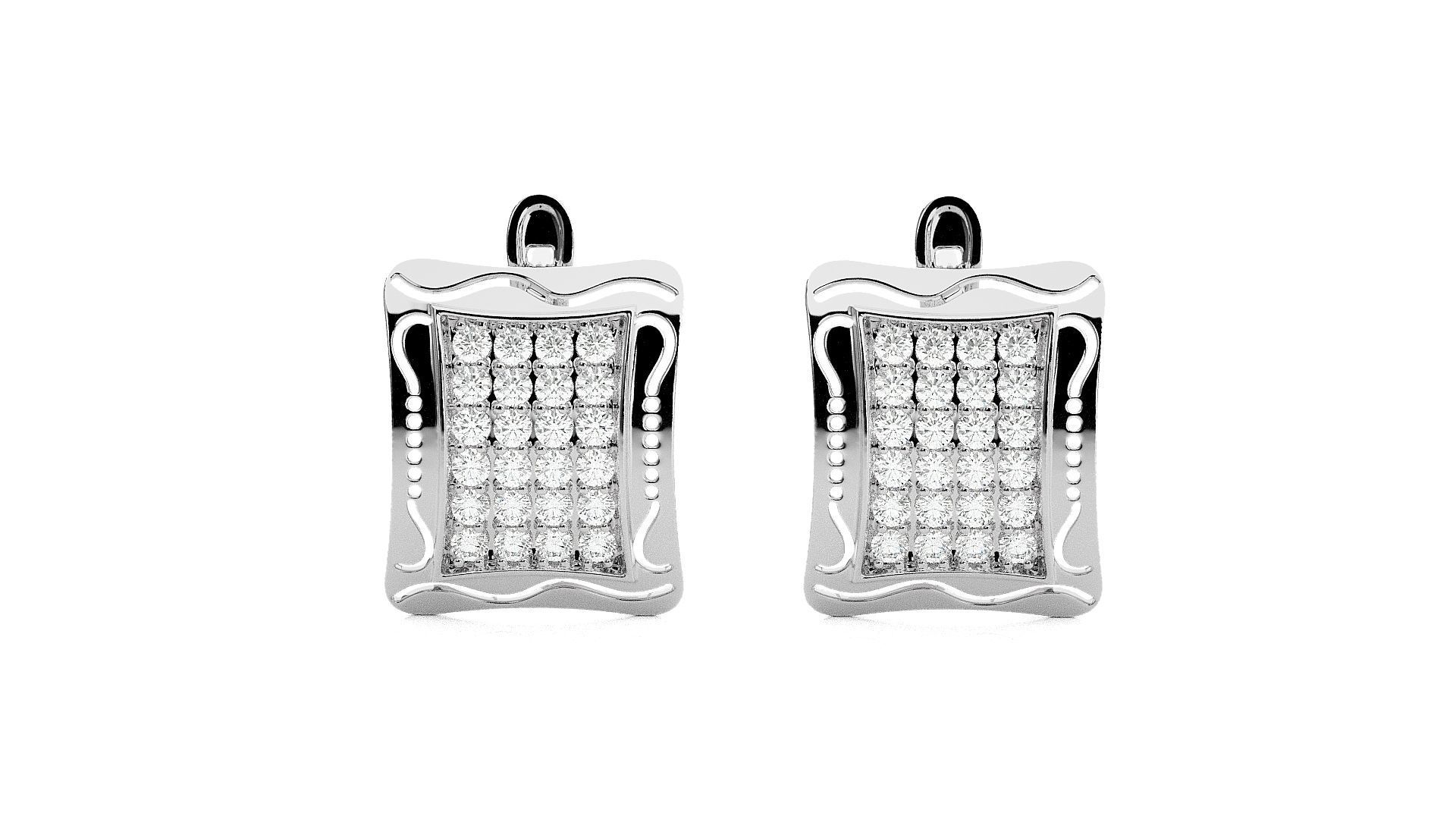 Diamond Head Light Wt Earrings 3dm stl renders details 3D print model_1