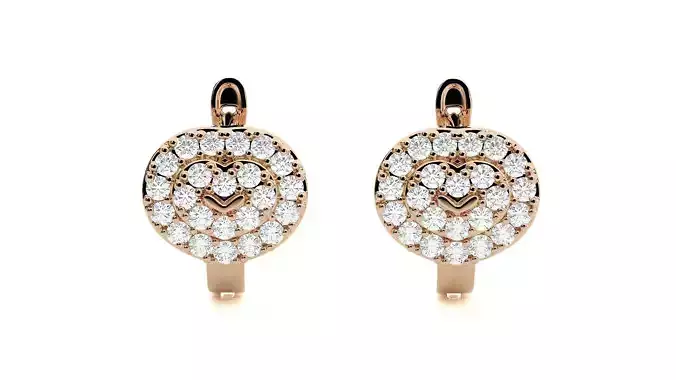 Diamond Head Light Wt Earrings 3dm stl renders details