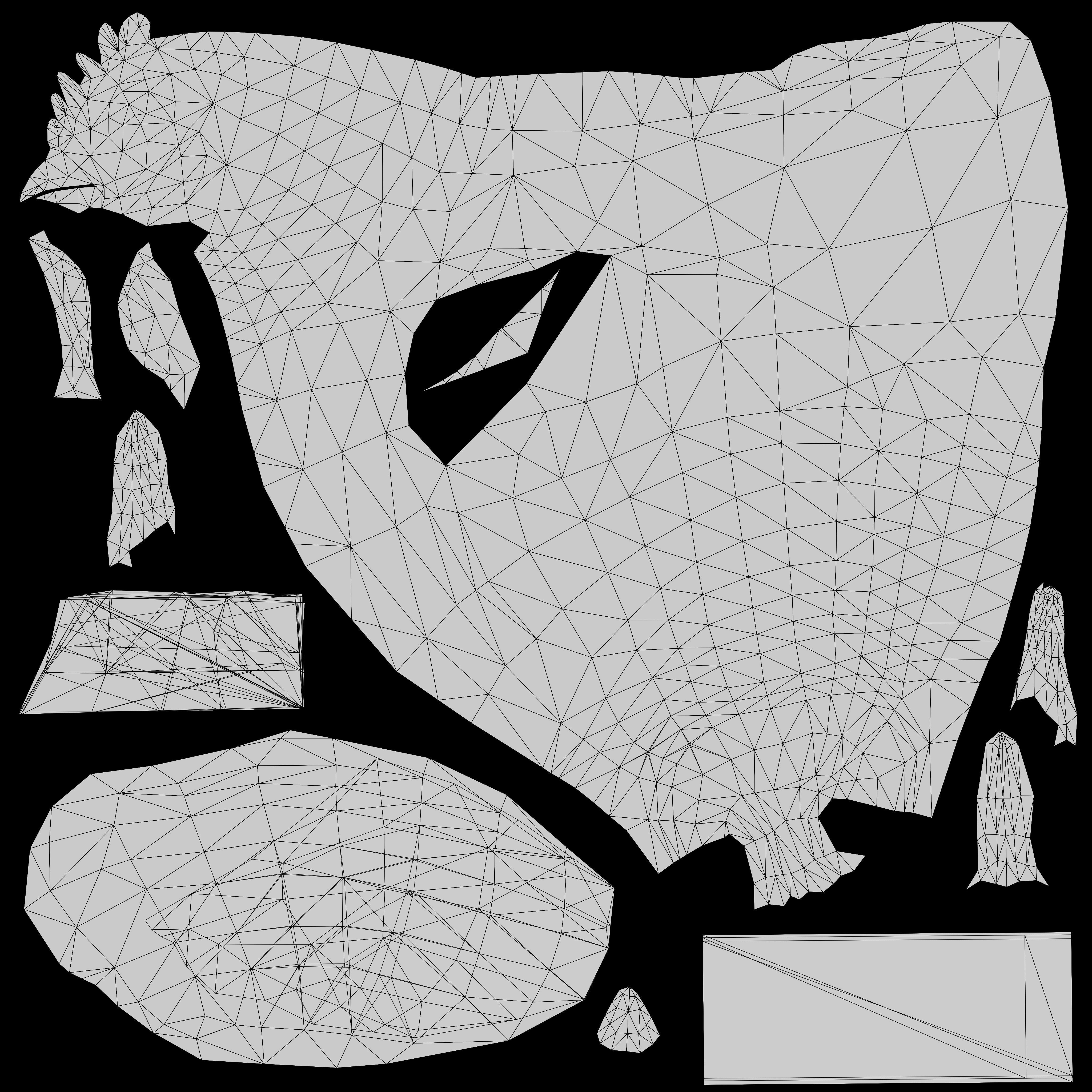 Hen with three different Textures Low-poly 3D model_13