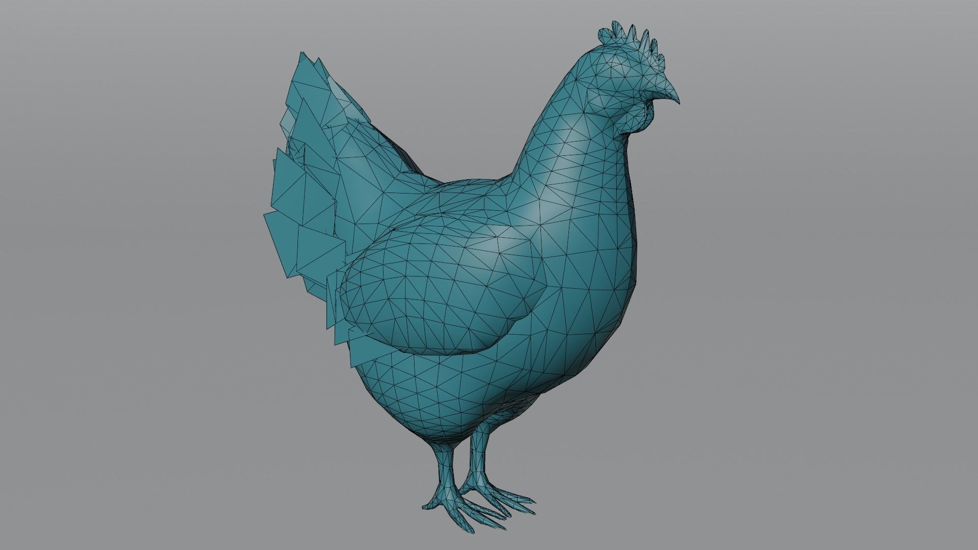 Hen with three different Textures Low-poly 3D model_12