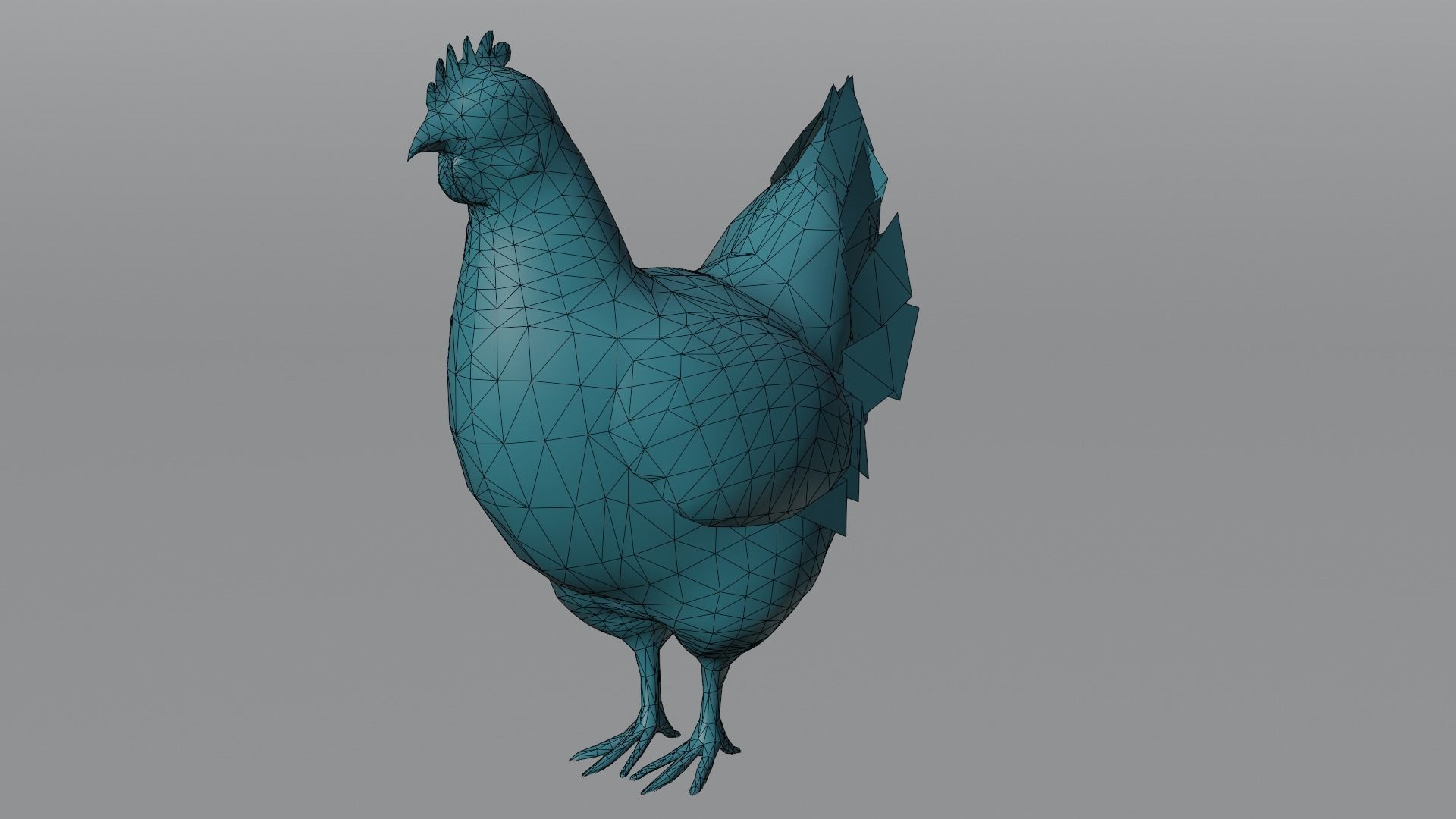 Hen with three different Textures Low-poly 3D model_11
