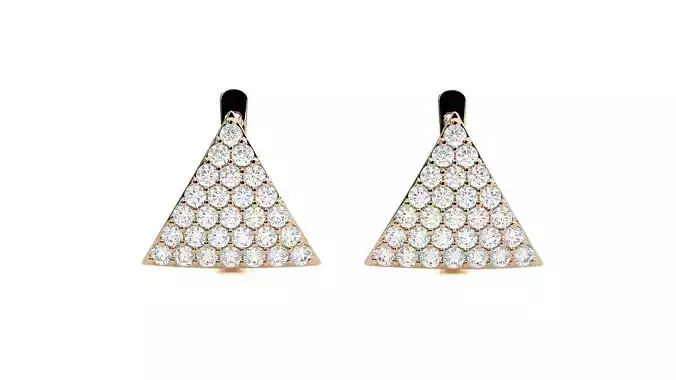 Triangular Diamond Head Light Wt Earrings 3dm stl renders 