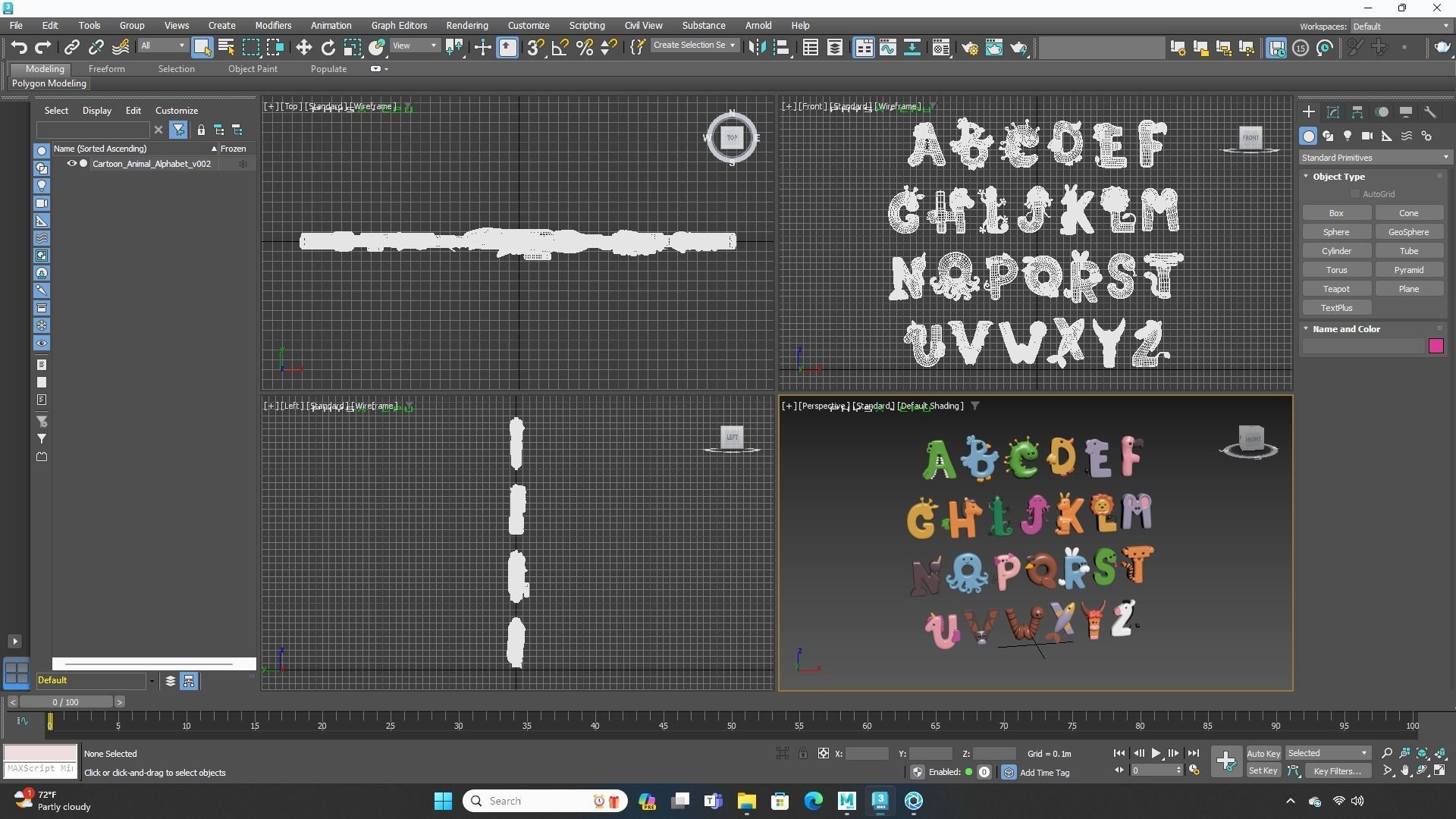 Cartoon Animal Alphabet v002 Low-poly 3D model_8