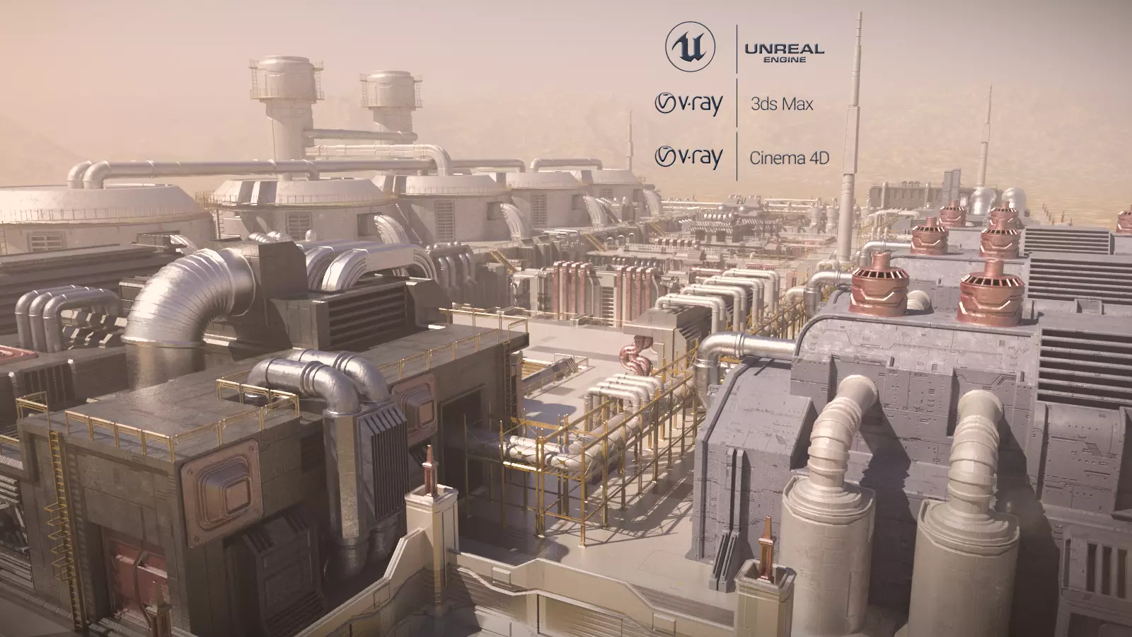 Scifi factory 3D model_0