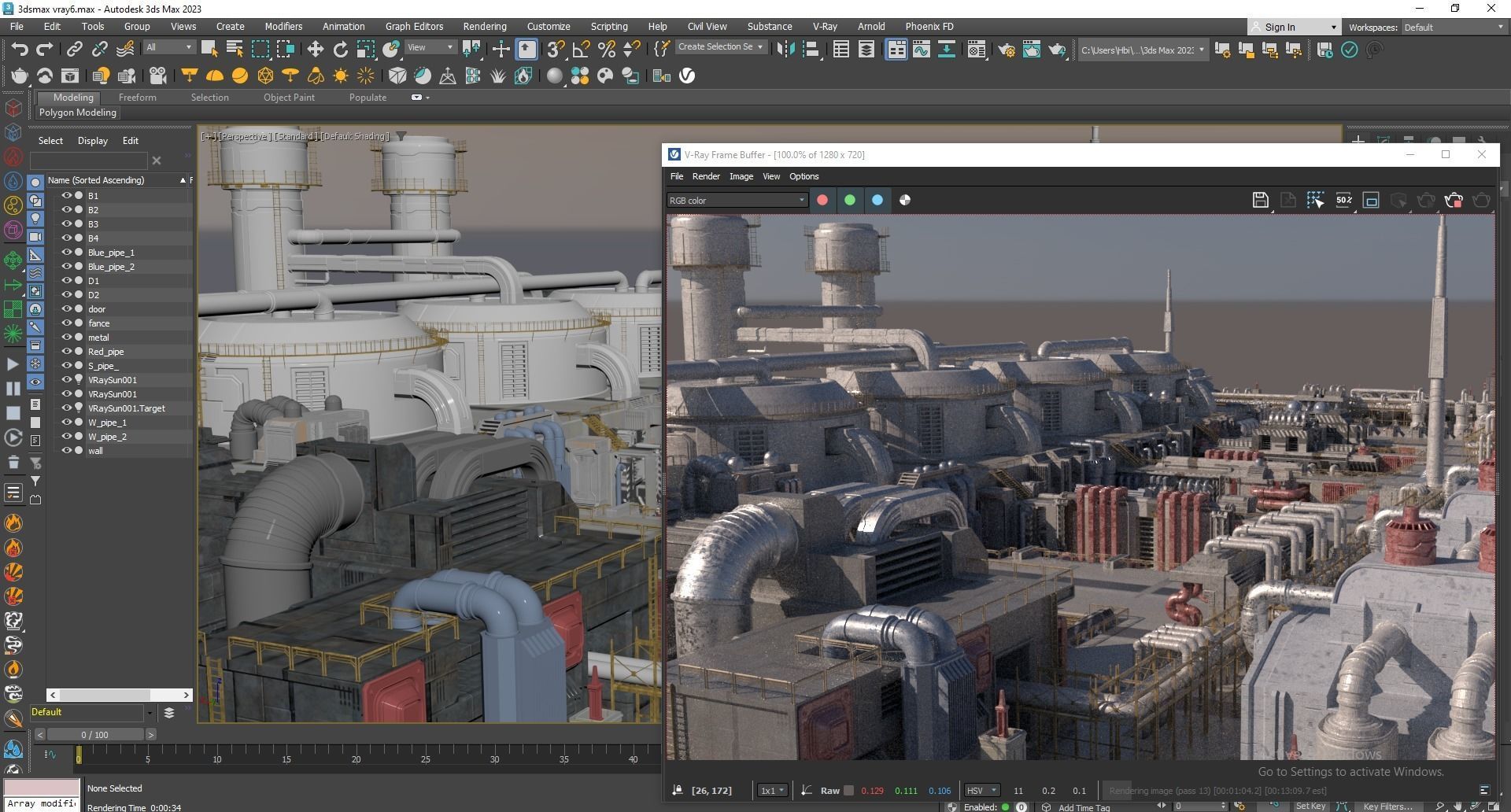 Scifi factory 3D model_8