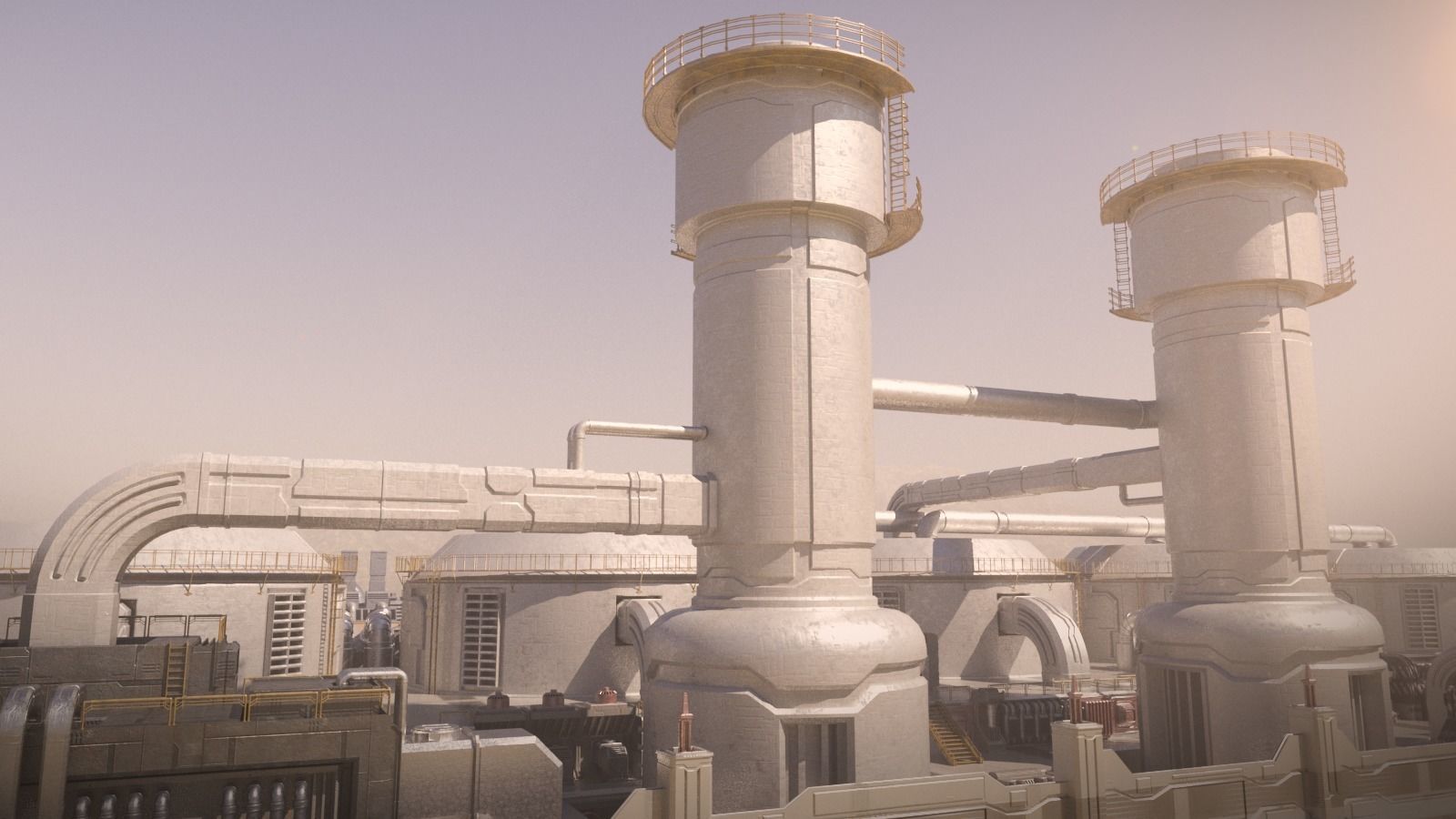 Scifi factory 3D model_6