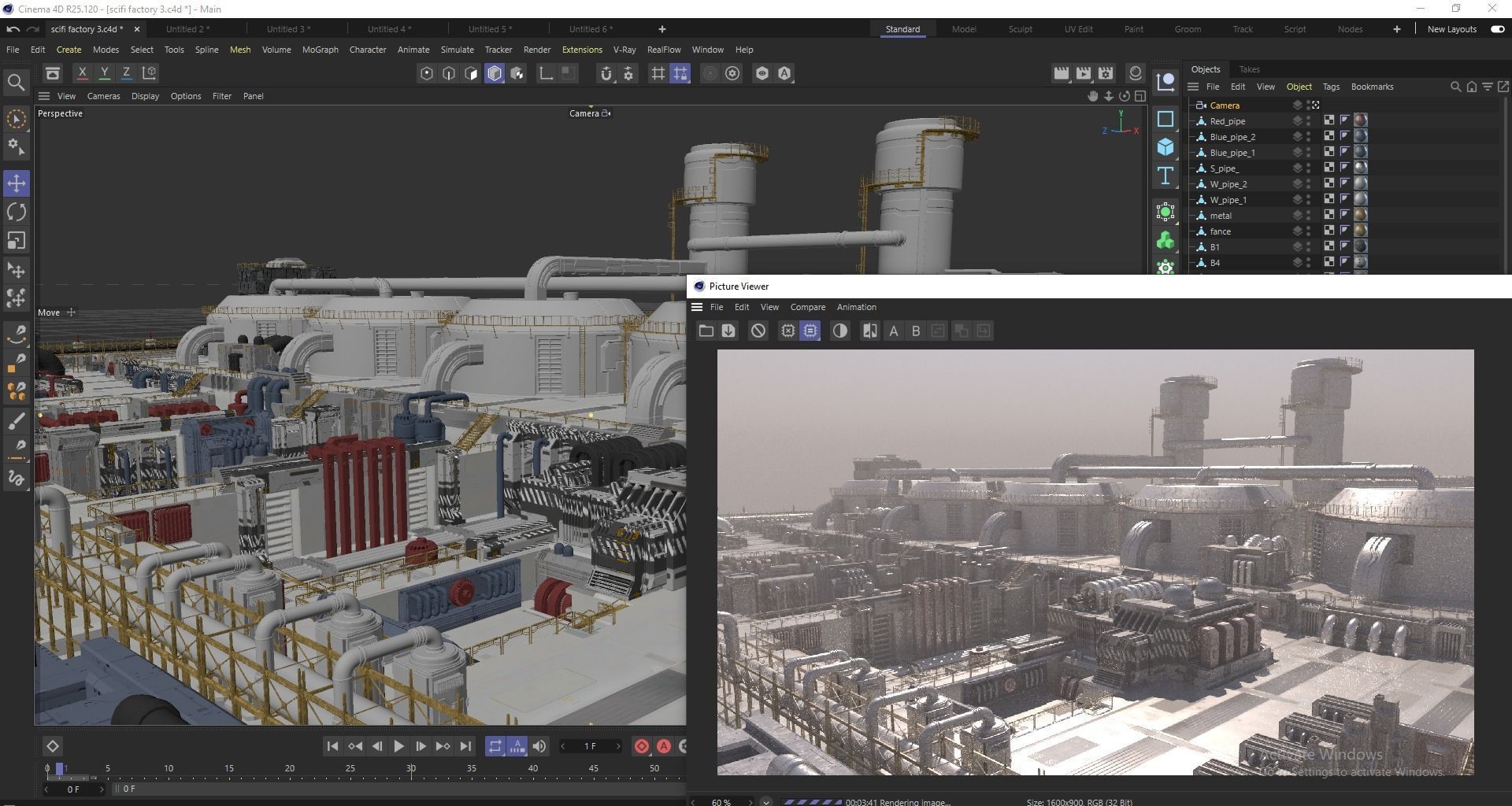 Scifi factory 3D model_11