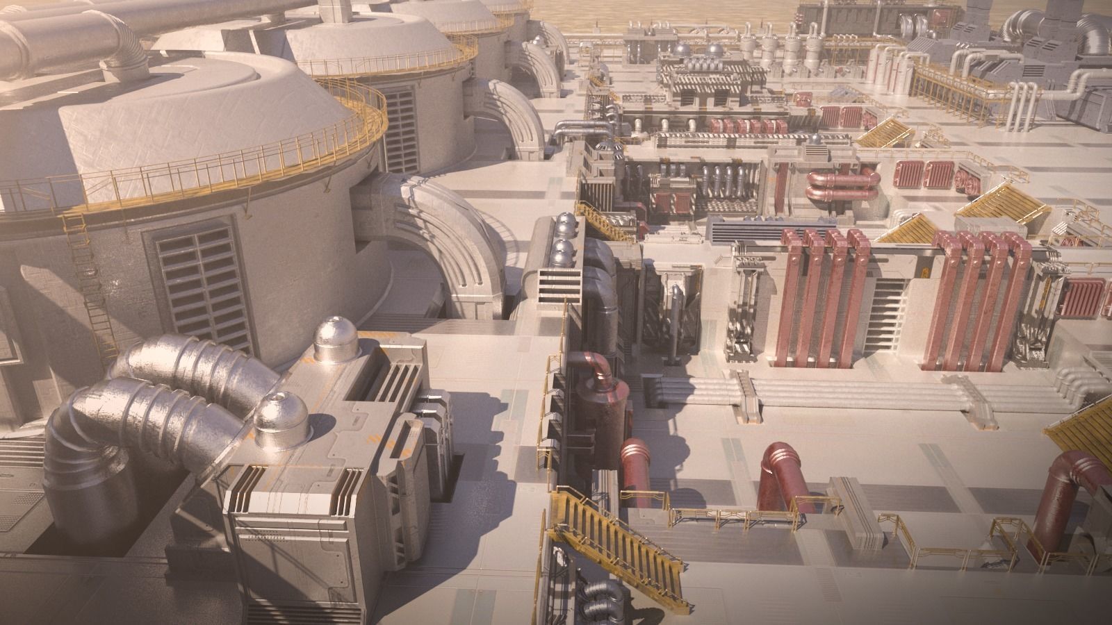 Scifi factory 3D model_2