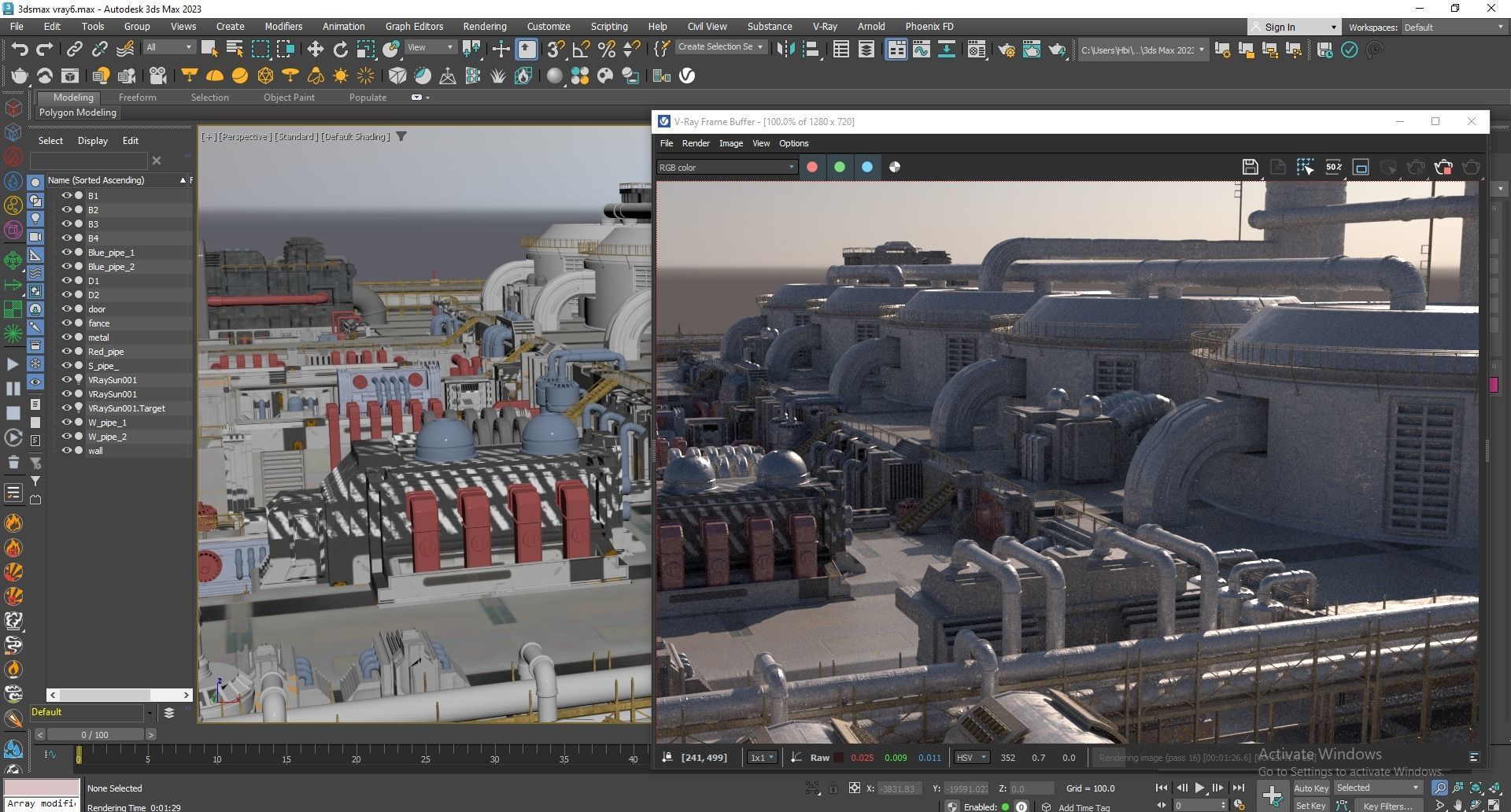 Scifi factory 3D model_9