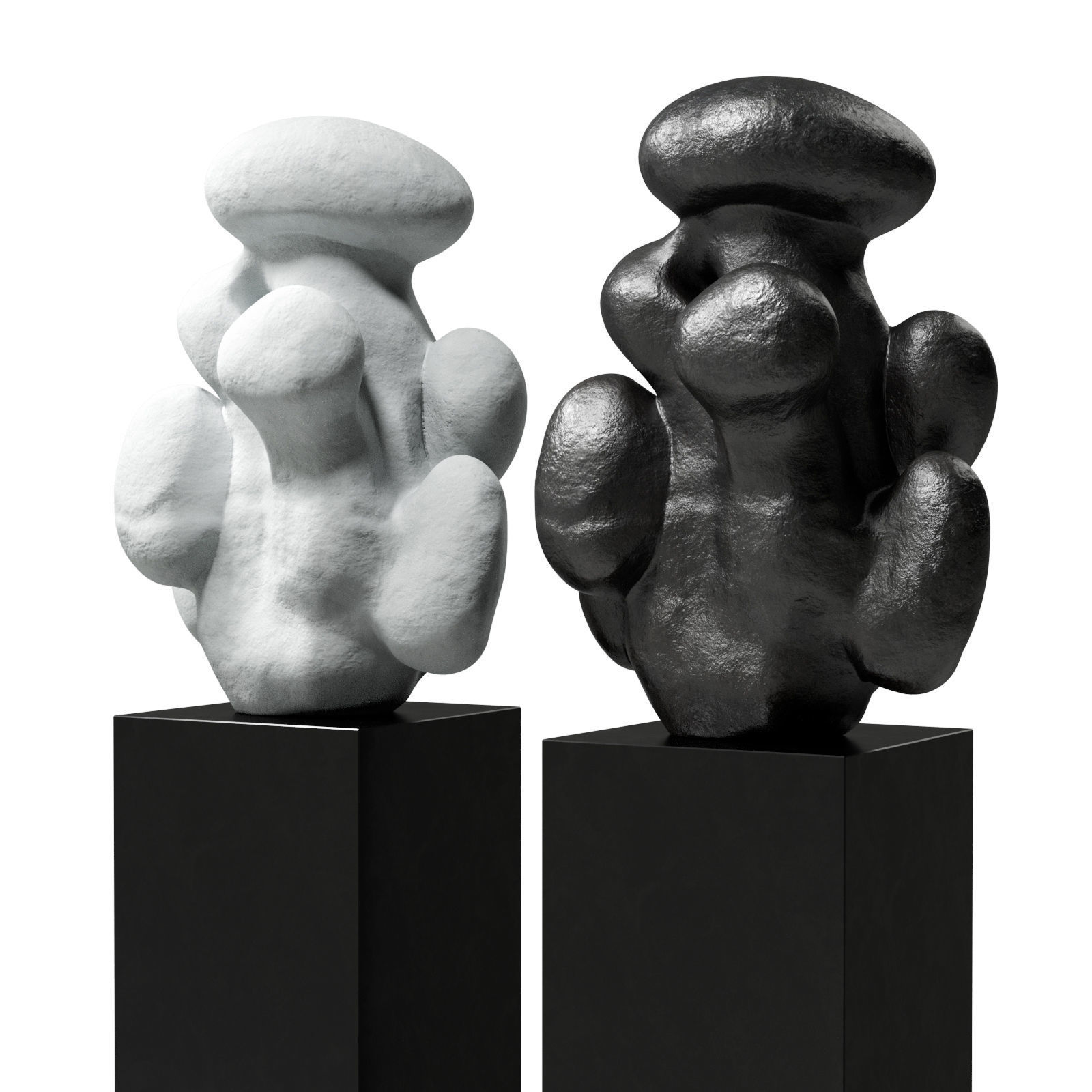 Cloud figure art Low-poly 3D model_1