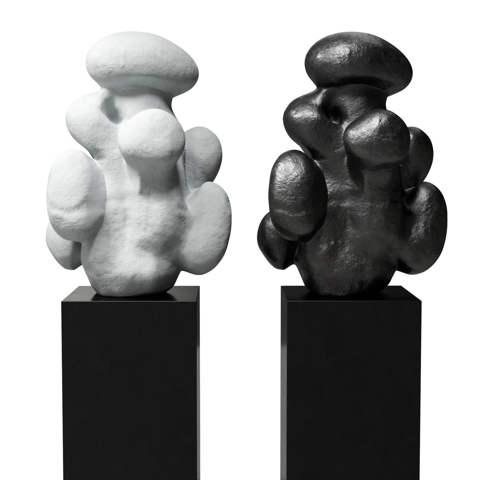 Cloud figure art Low-poly 3D model_4