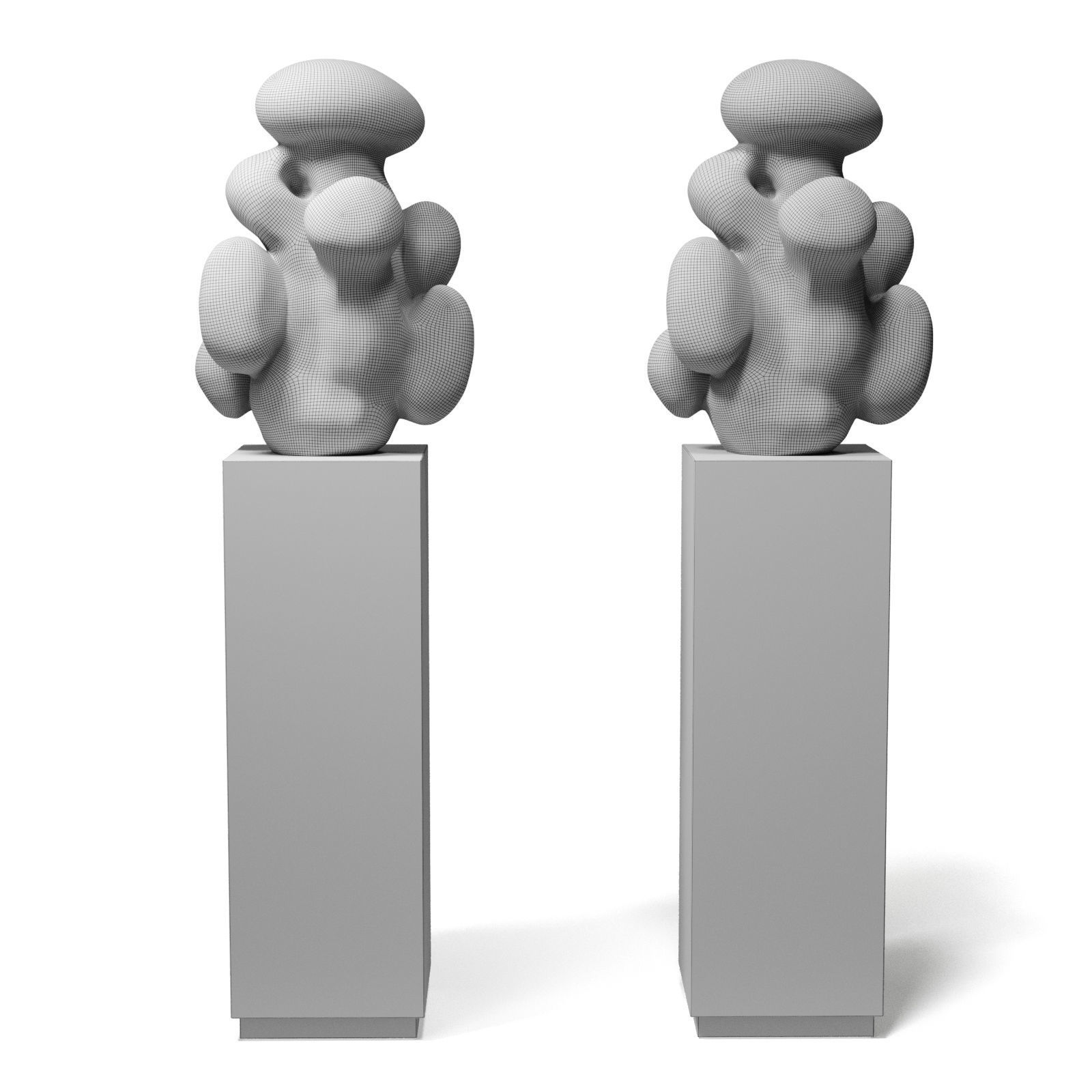 Cloud figure art Low-poly 3D model_5