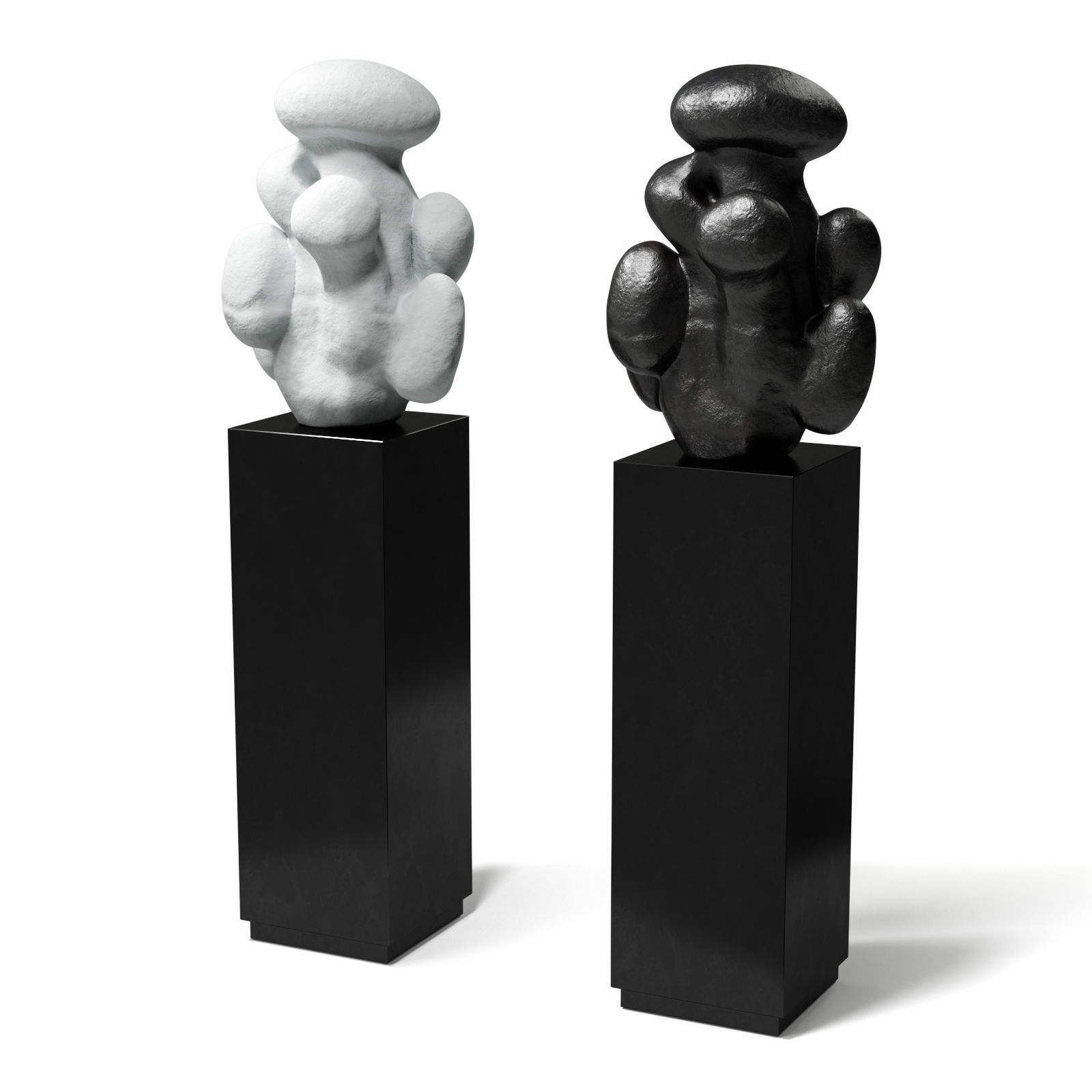 Cloud figure art Low-poly 3D model_3