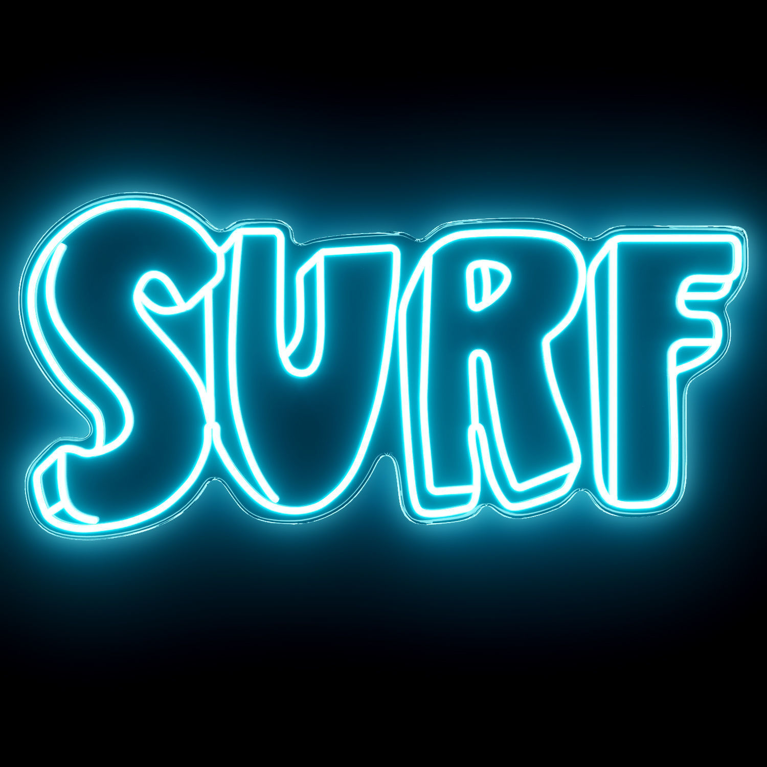 Surf Neon Sign 3D model CGTrader