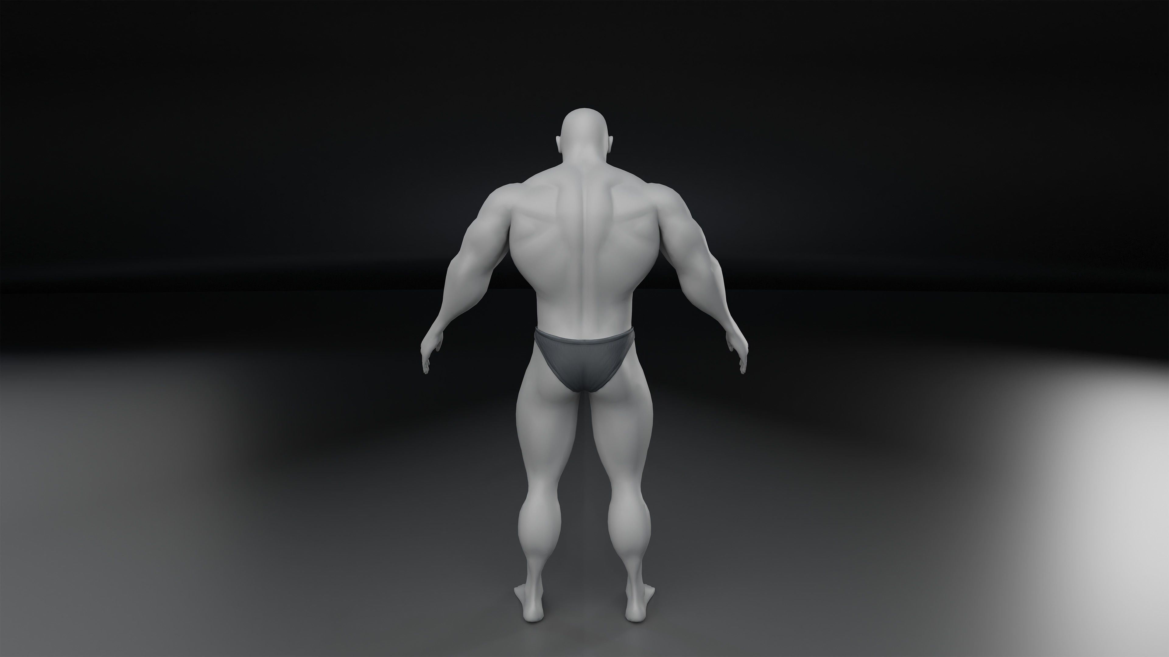 Base Mesh - Human Body - Muscular Male V2 3D model_3