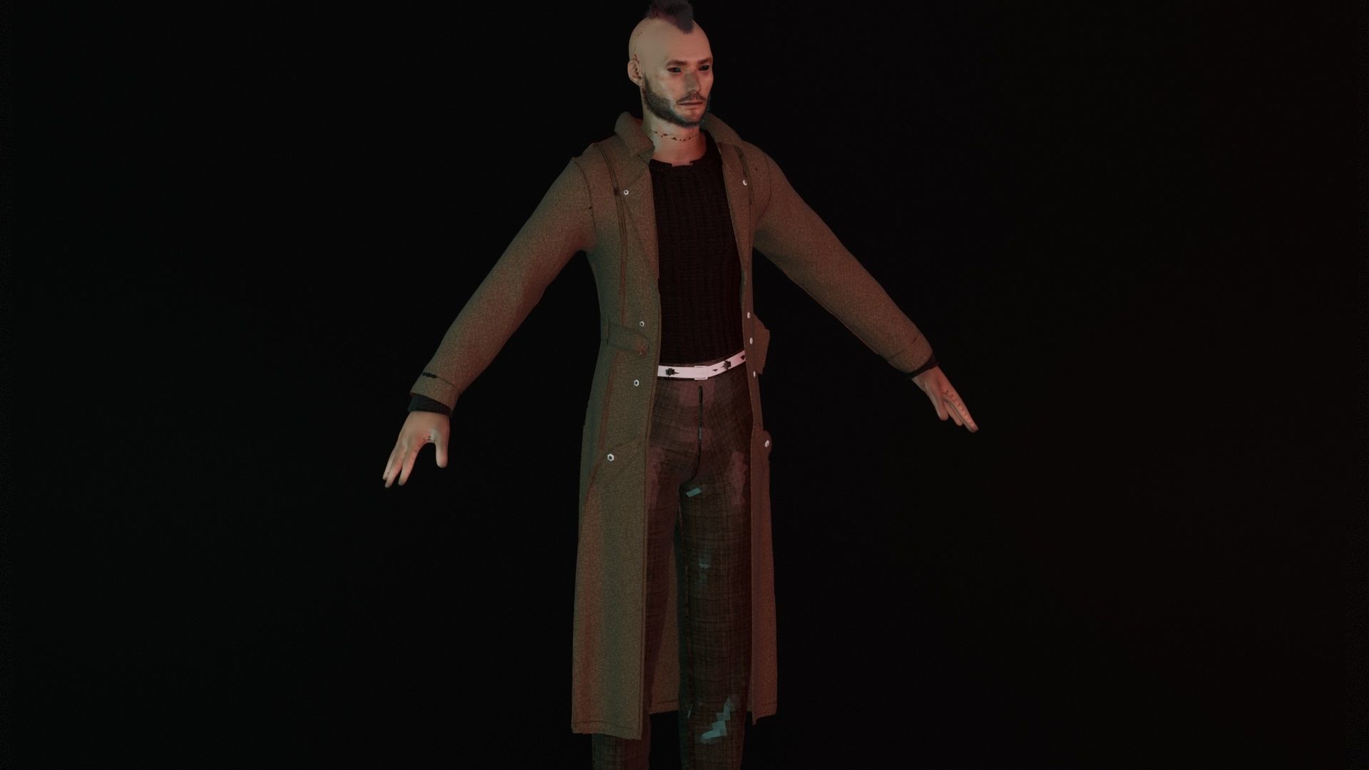 MANS FASHION Low-poly 3D model_1