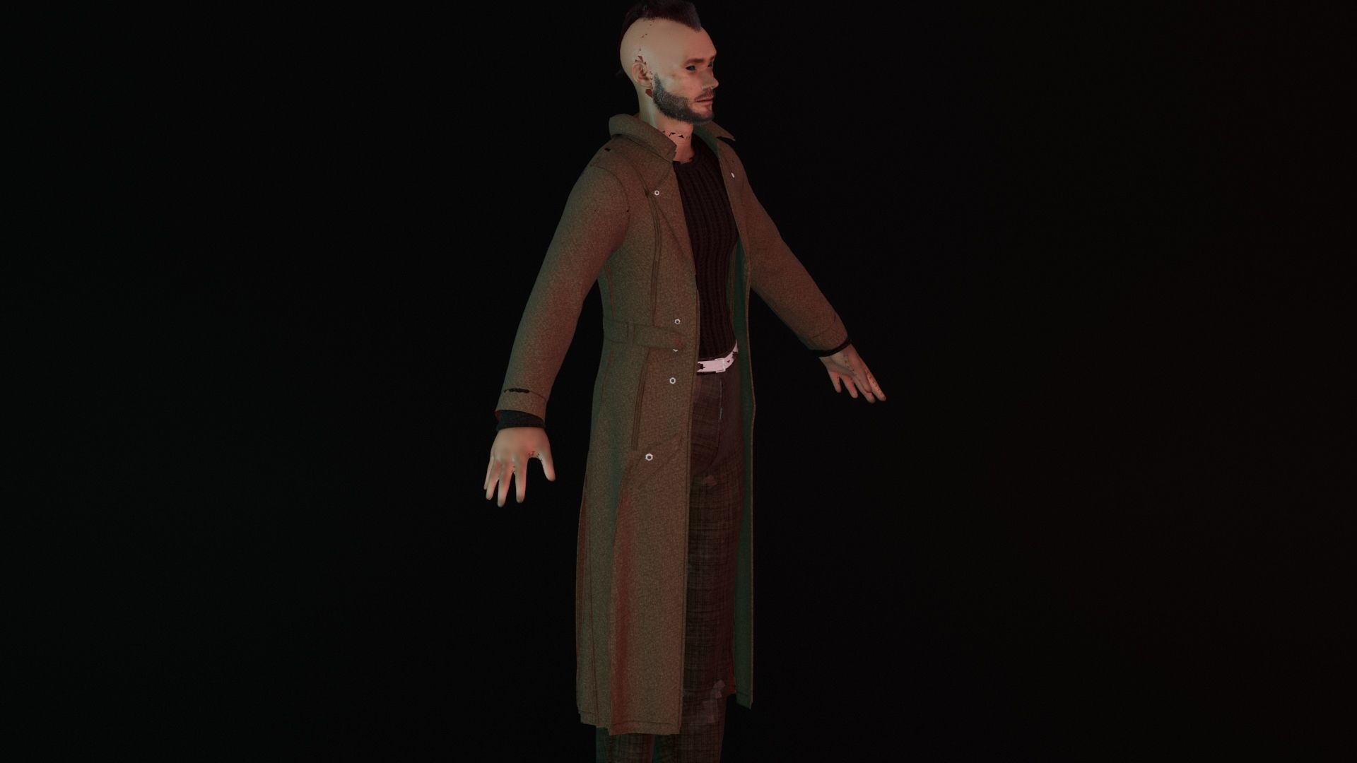 MANS FASHION Low-poly 3D model_2