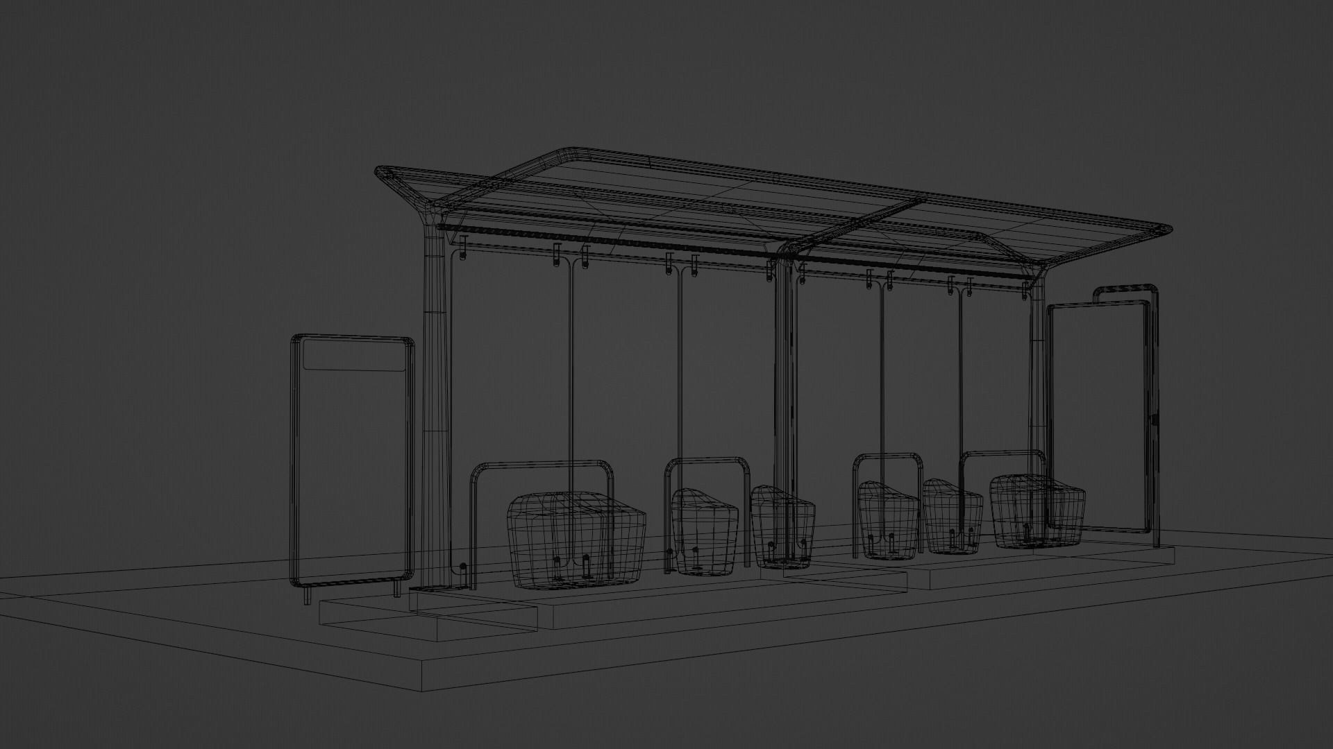 Modern Bus Station Low-poly 3D model_7