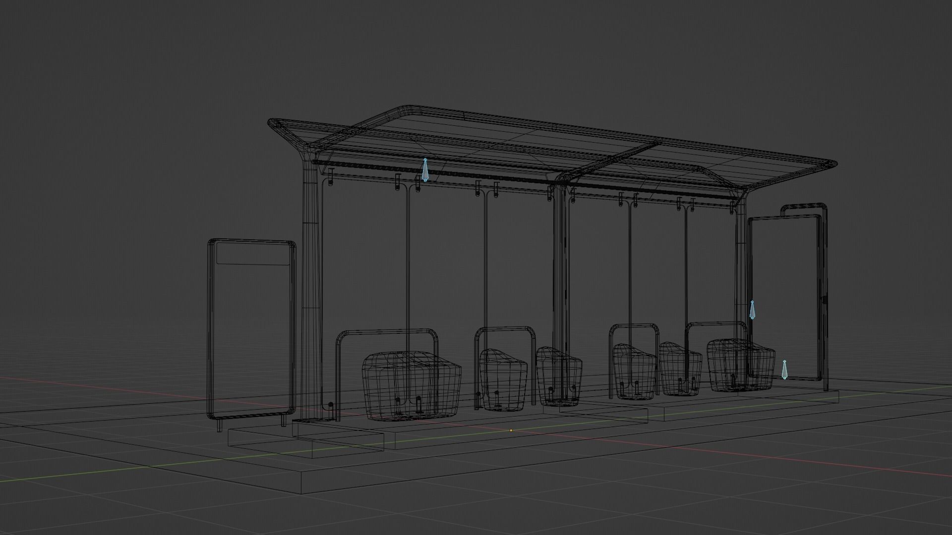 Modern Bus Station Low-poly 3D model_11
