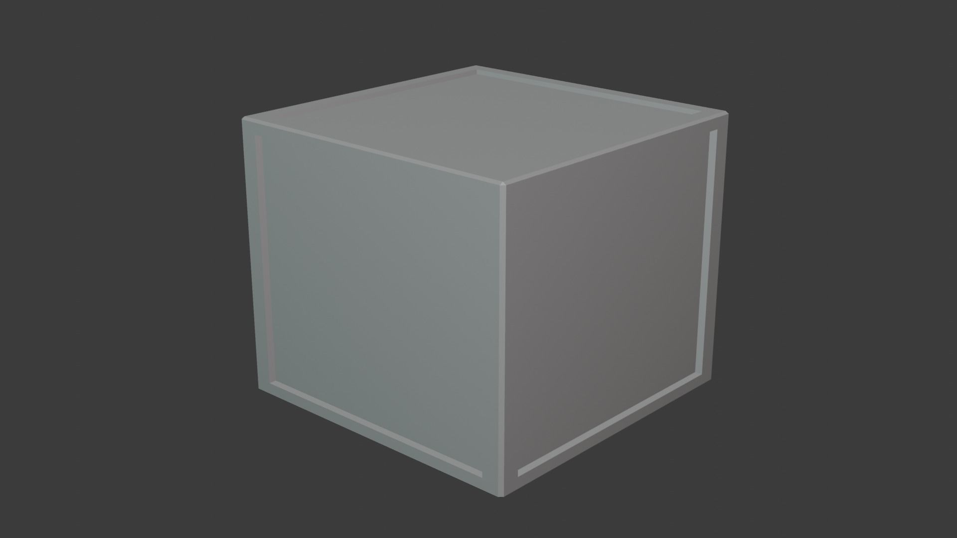 Wood box with metal corner Low-poly 3D model_1