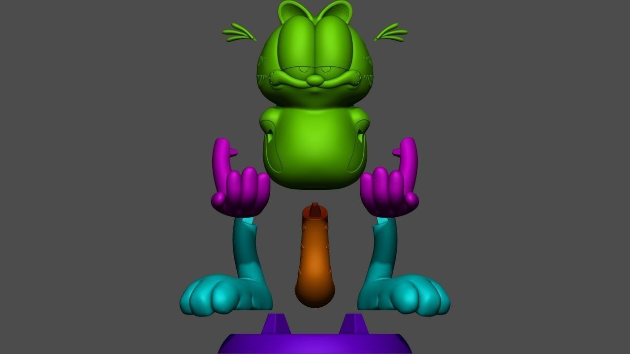 Garfield - Joystick And Phone Holder 3D print model_4