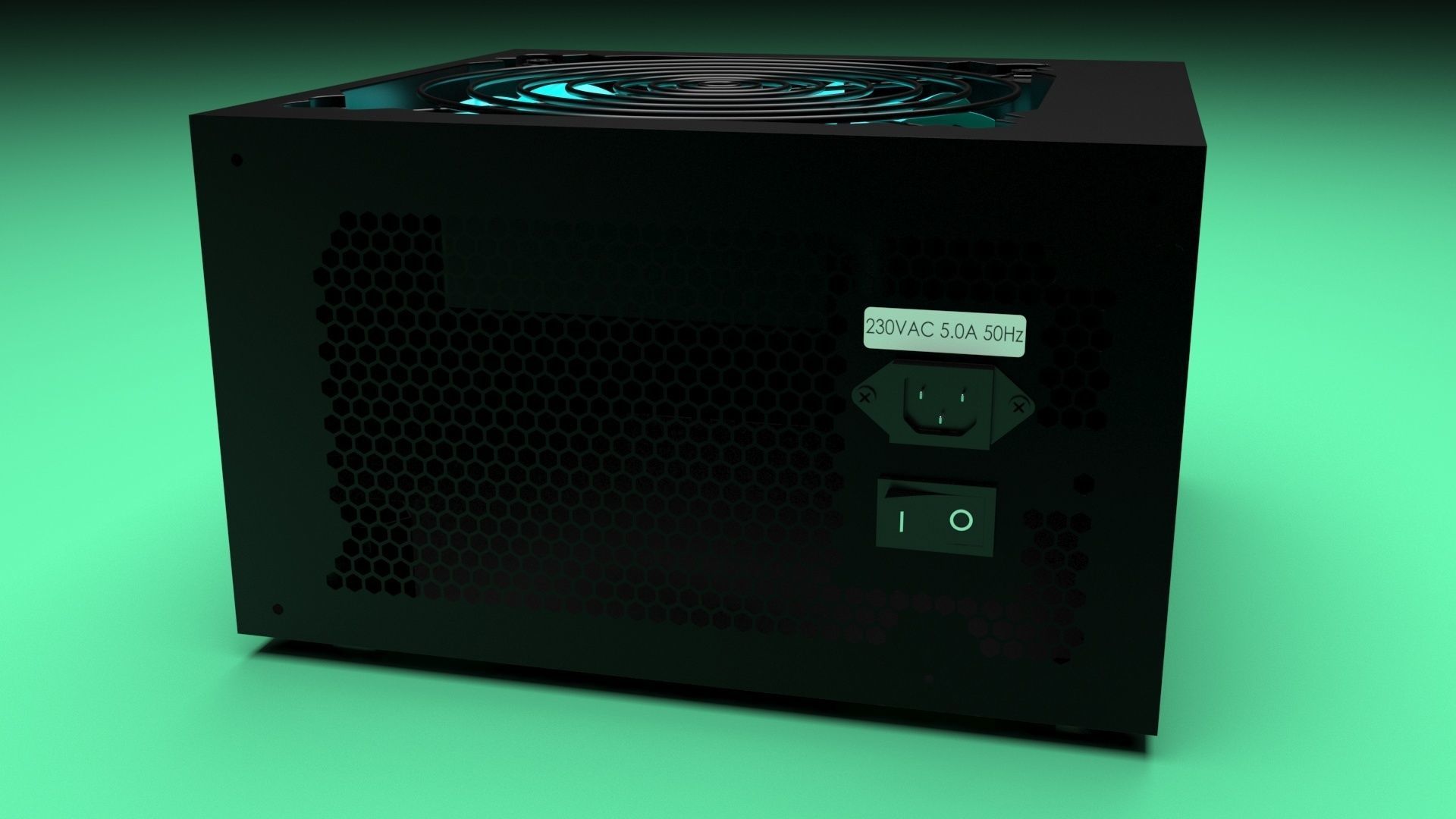 Black Power Supply Unit 3D model_24