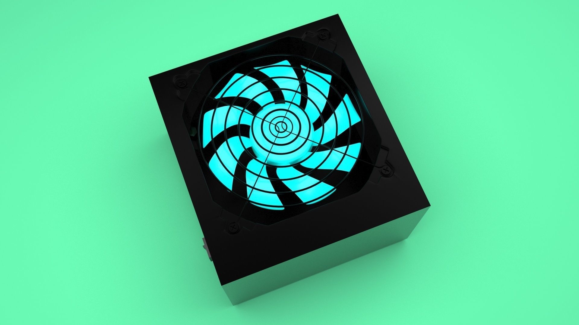 Black Power Supply Unit 3D model_22