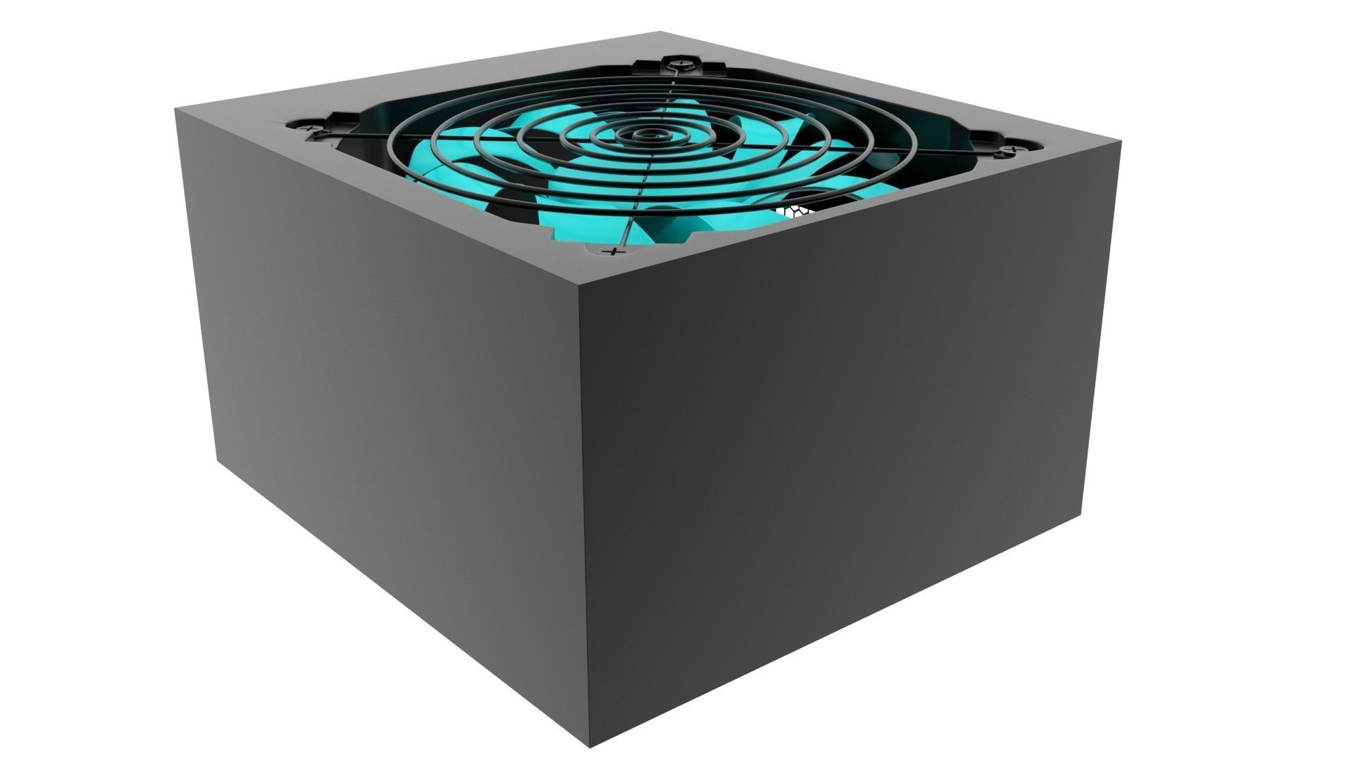 Black Power Supply Unit 3D model_2