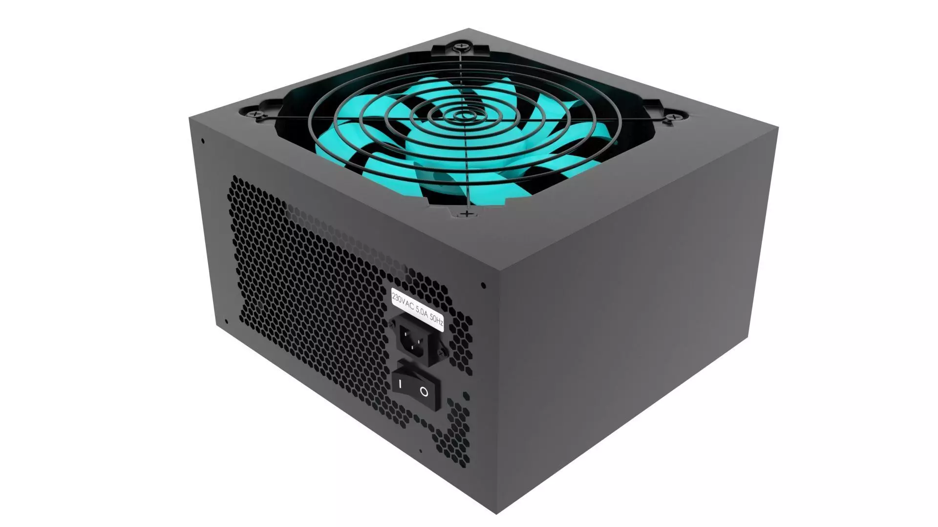 Black Power Supply Unit 3D model_0