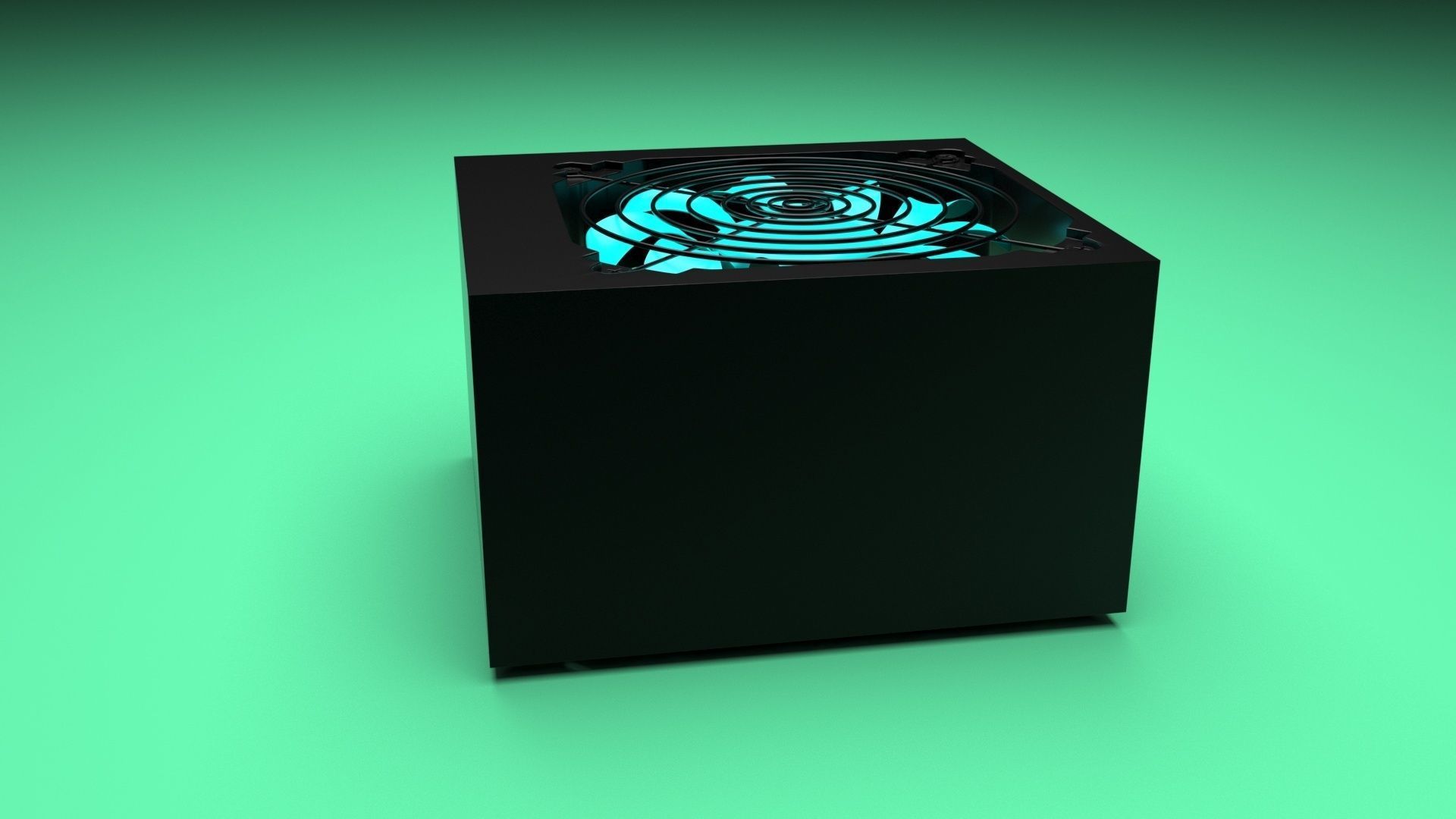 Black Power Supply Unit 3D model_25