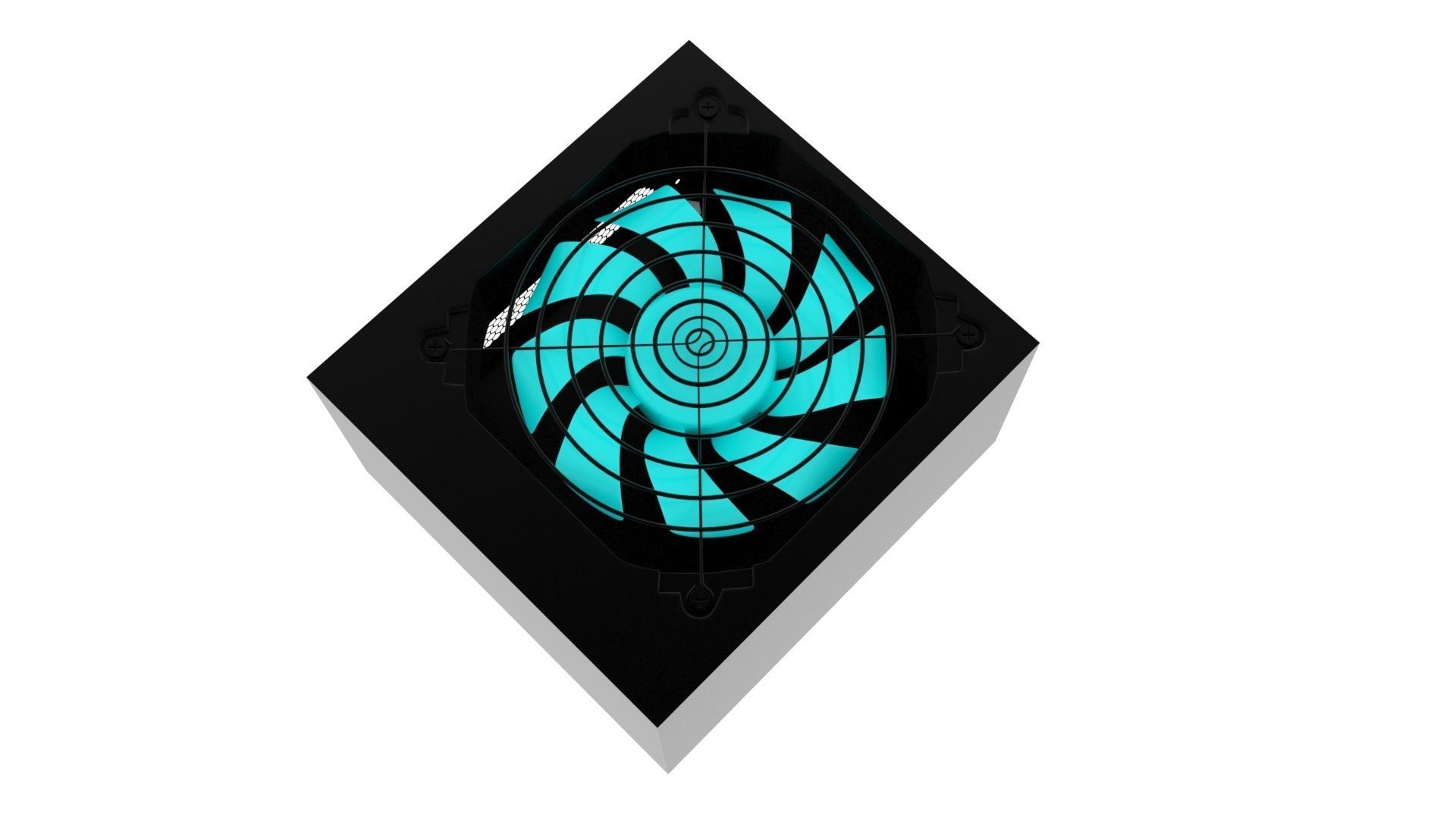 Black Power Supply Unit 3D model_1