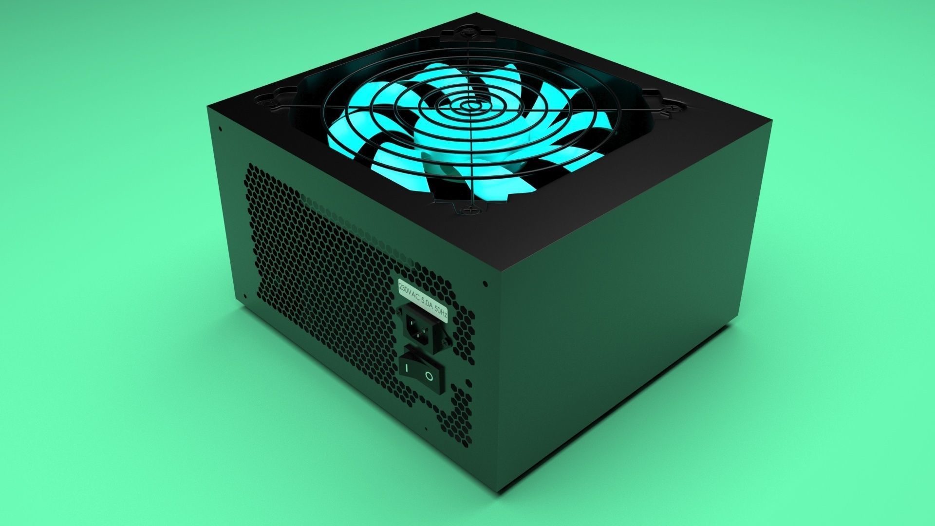Black Power Supply Unit 3D model_21
