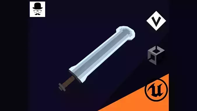 Voxel Big Sword 10 - 3D Lowpoly Weapons