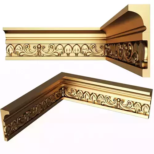 Cornice Decoration Molding 012 90 Degree Low-poly 3D model