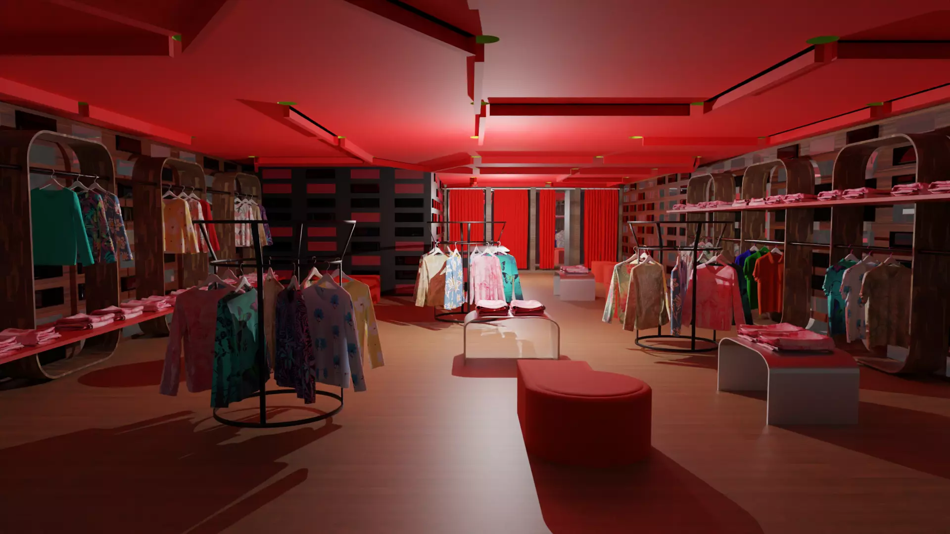 Clothing Store interior  Low-poly 3D model_0