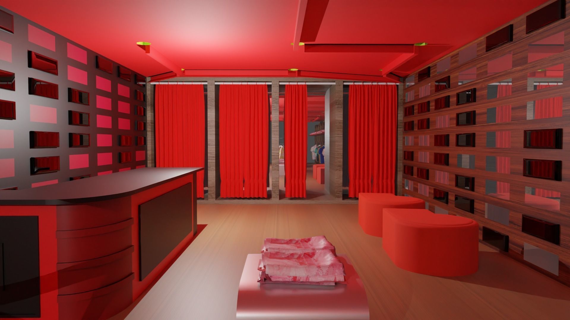 Clothing Store interior  Low-poly 3D model_4