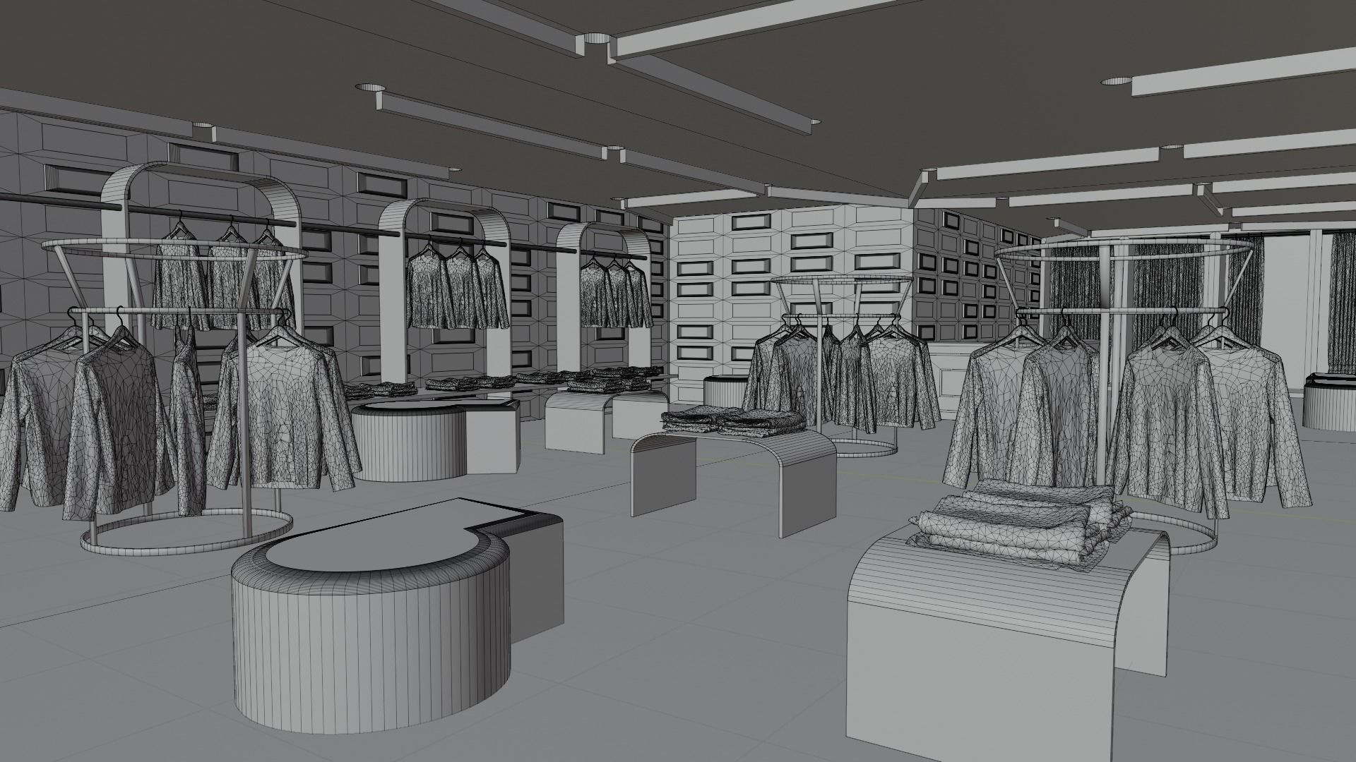 Clothing Store interior  Low-poly 3D model_8