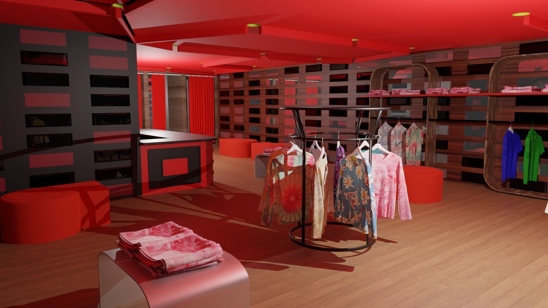 Clothing Store interior  Low-poly 3D model_3