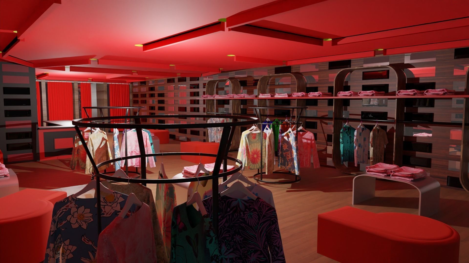 Clothing Store interior  Low-poly 3D model_6