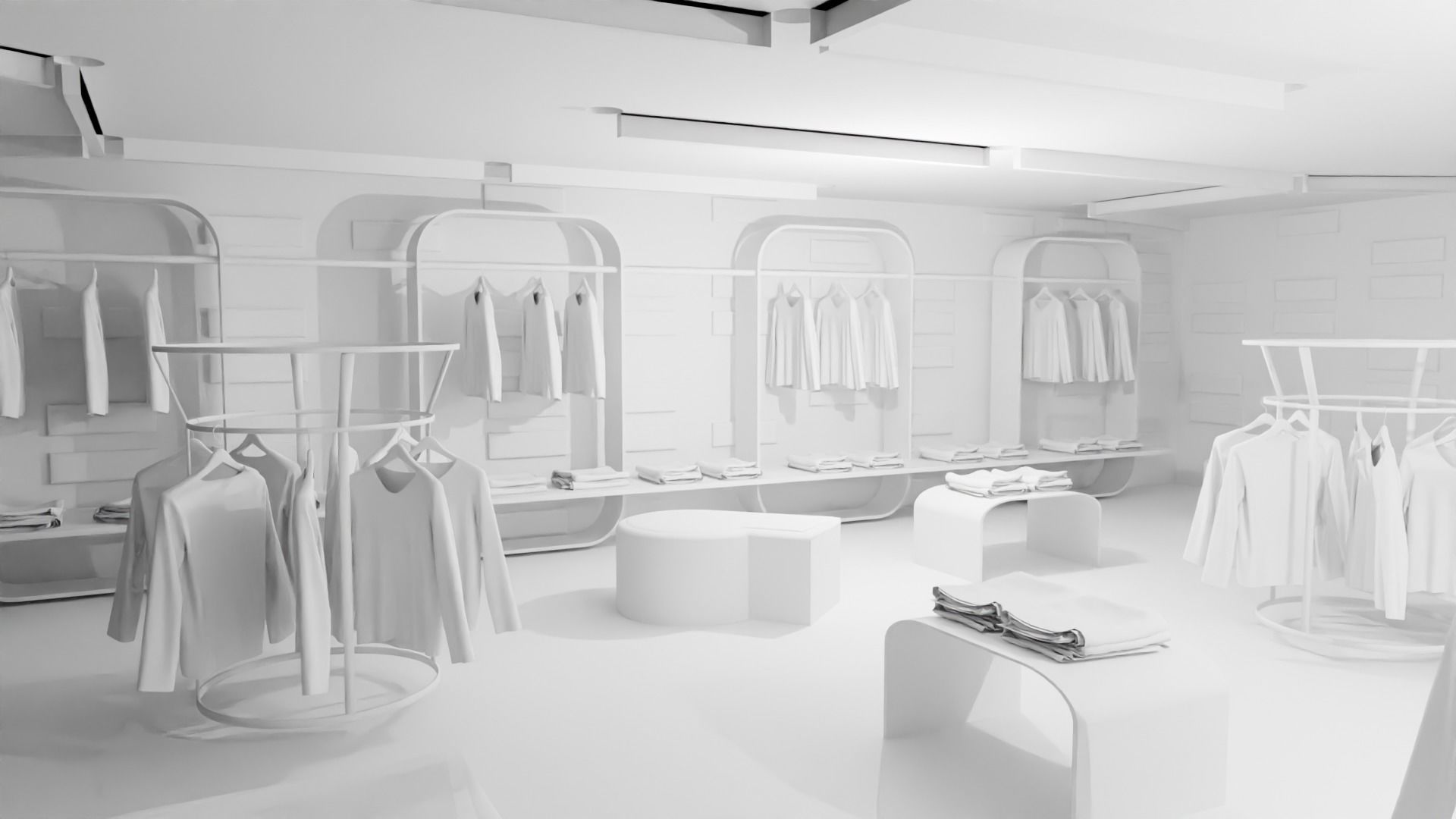 Clothing Store interior  Low-poly 3D model_5