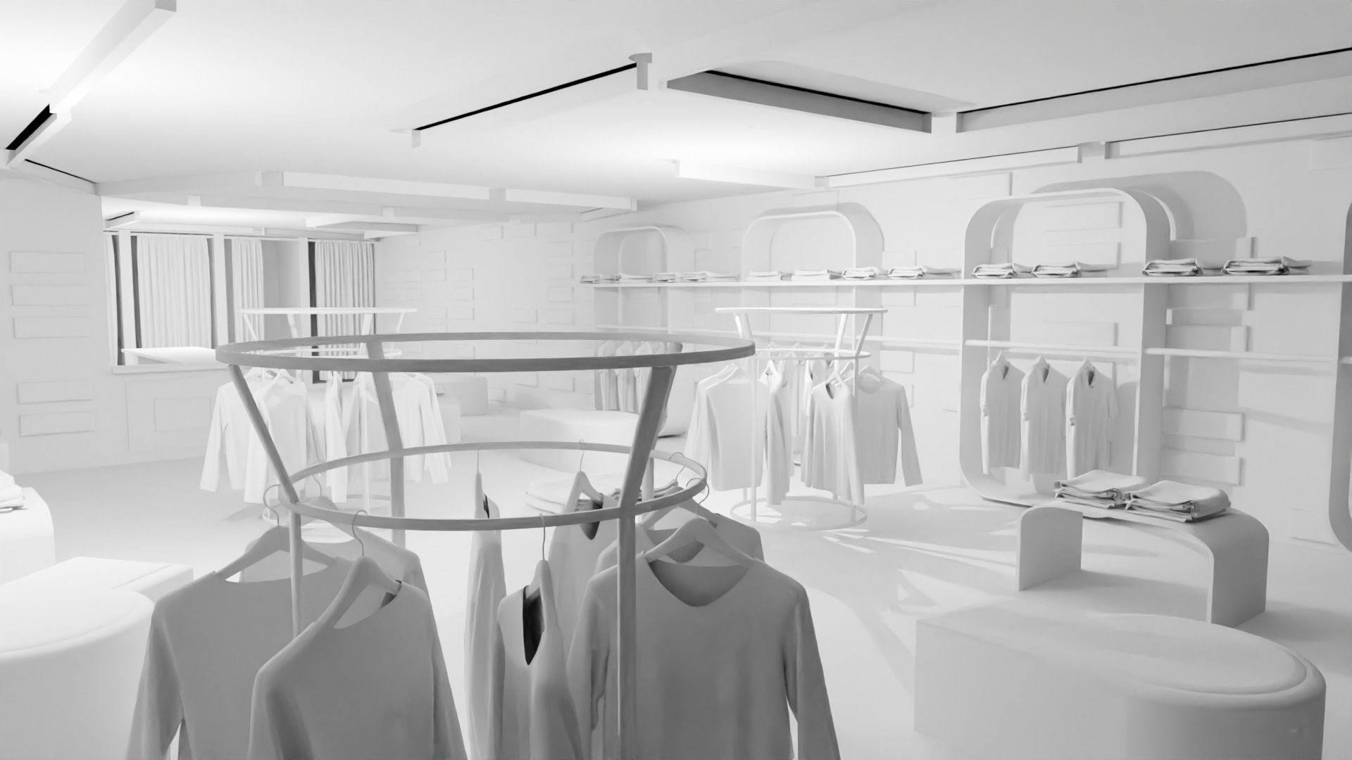 Clothing Store interior  Low-poly 3D model_6