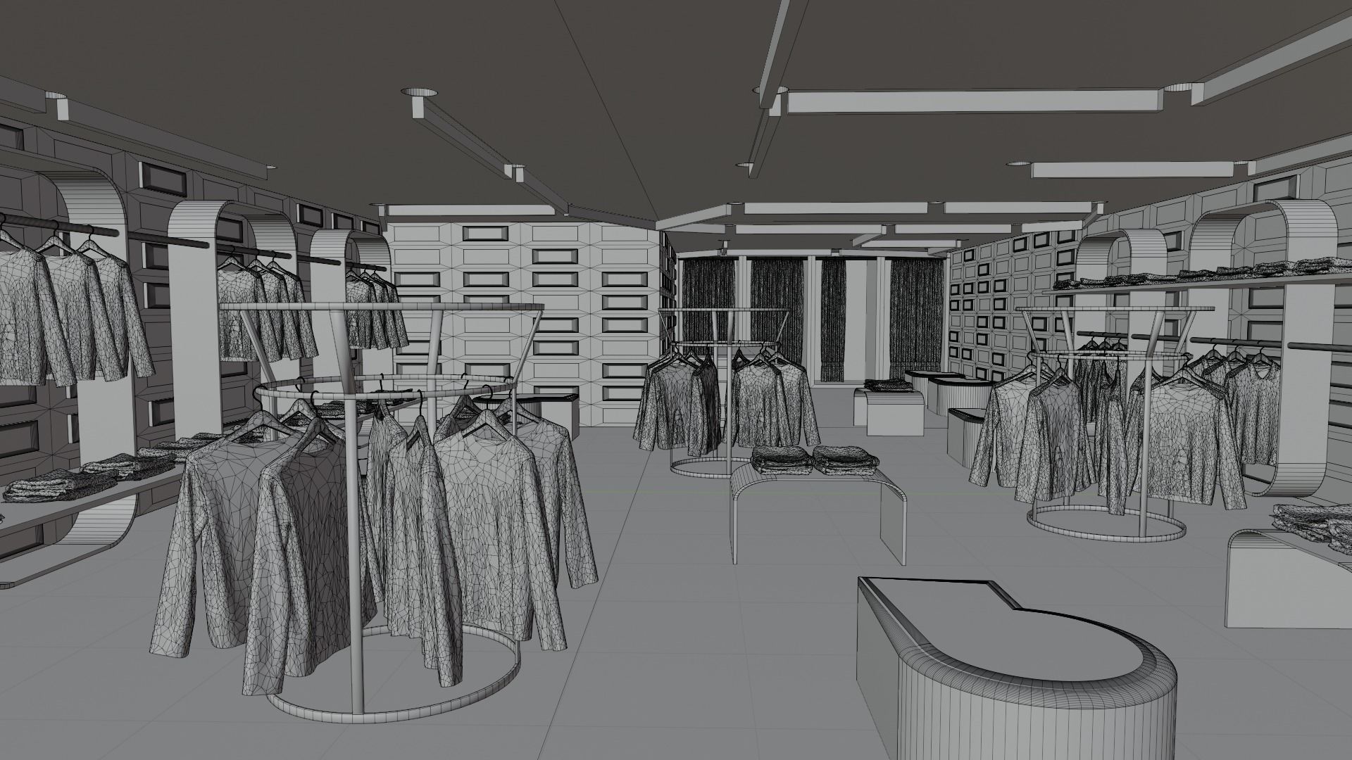 Clothing Store interior  Low-poly 3D model_7
