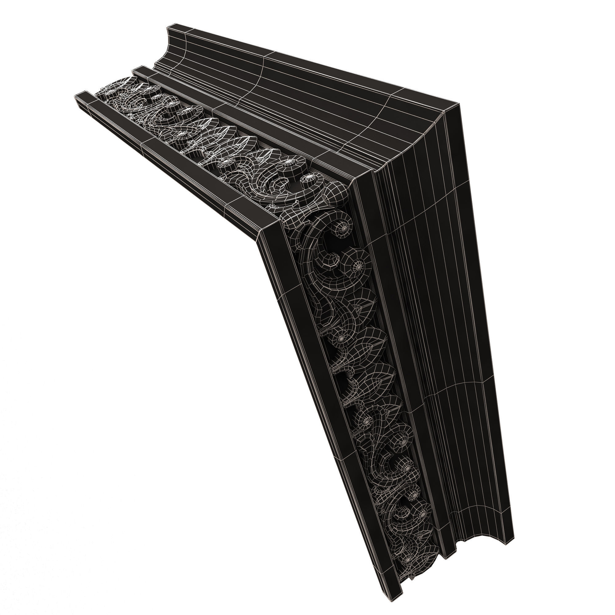 Cornice Decoration Molding 012 270 Degree Low-poly 3D model_17